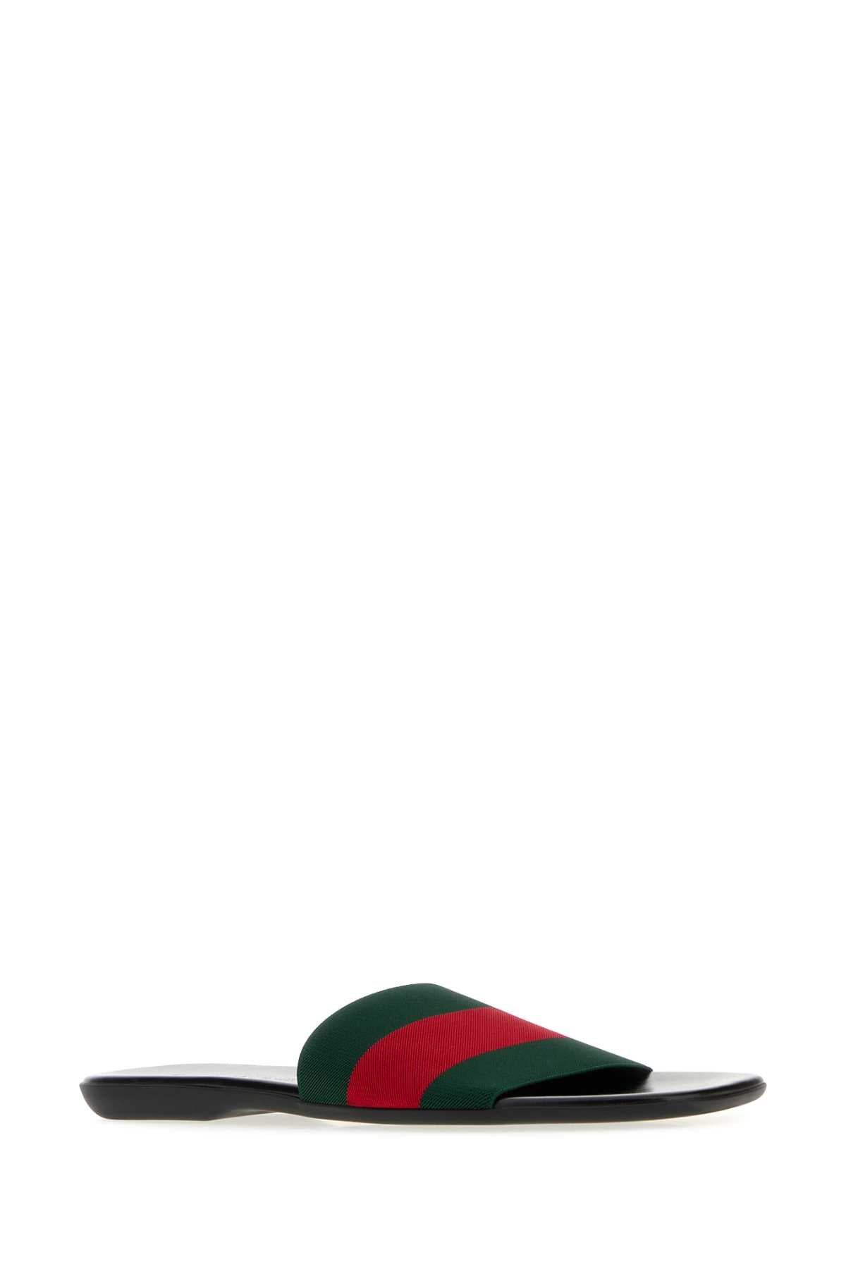 Gucci Men Embroidered Fabric Slippers GUCCI