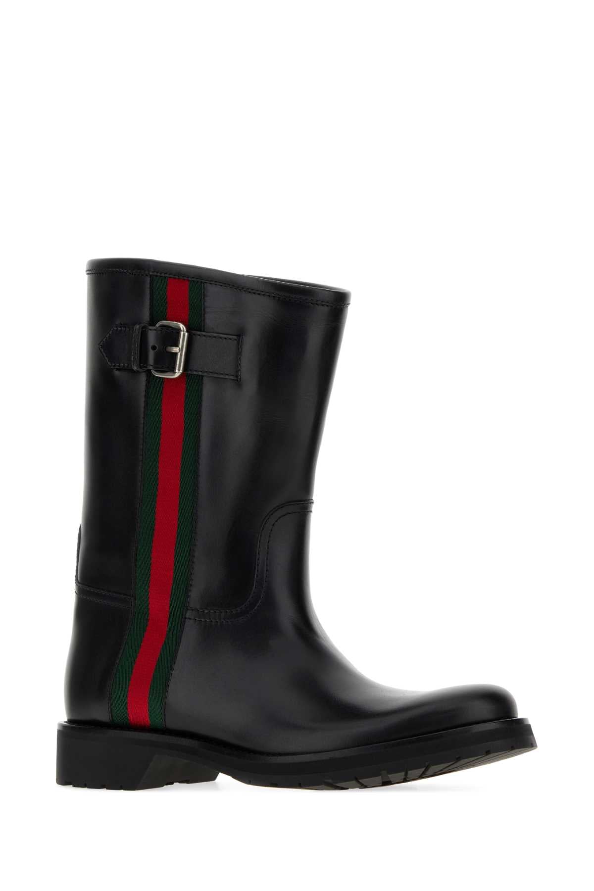 Gucci Men Black Leather Boots GUCCI