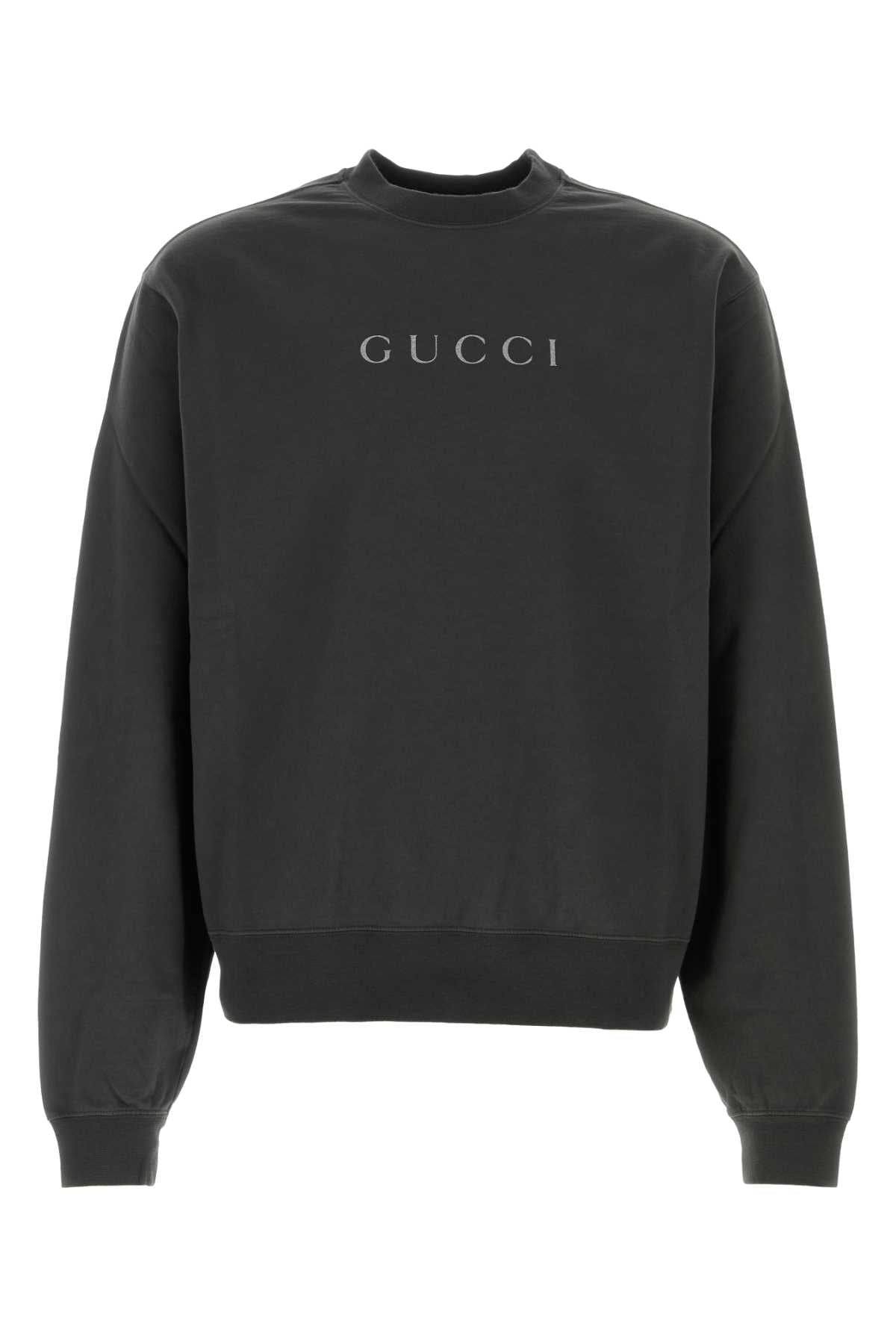 Gucci Men Charcoal Cotton Sweatshirt GUCCI