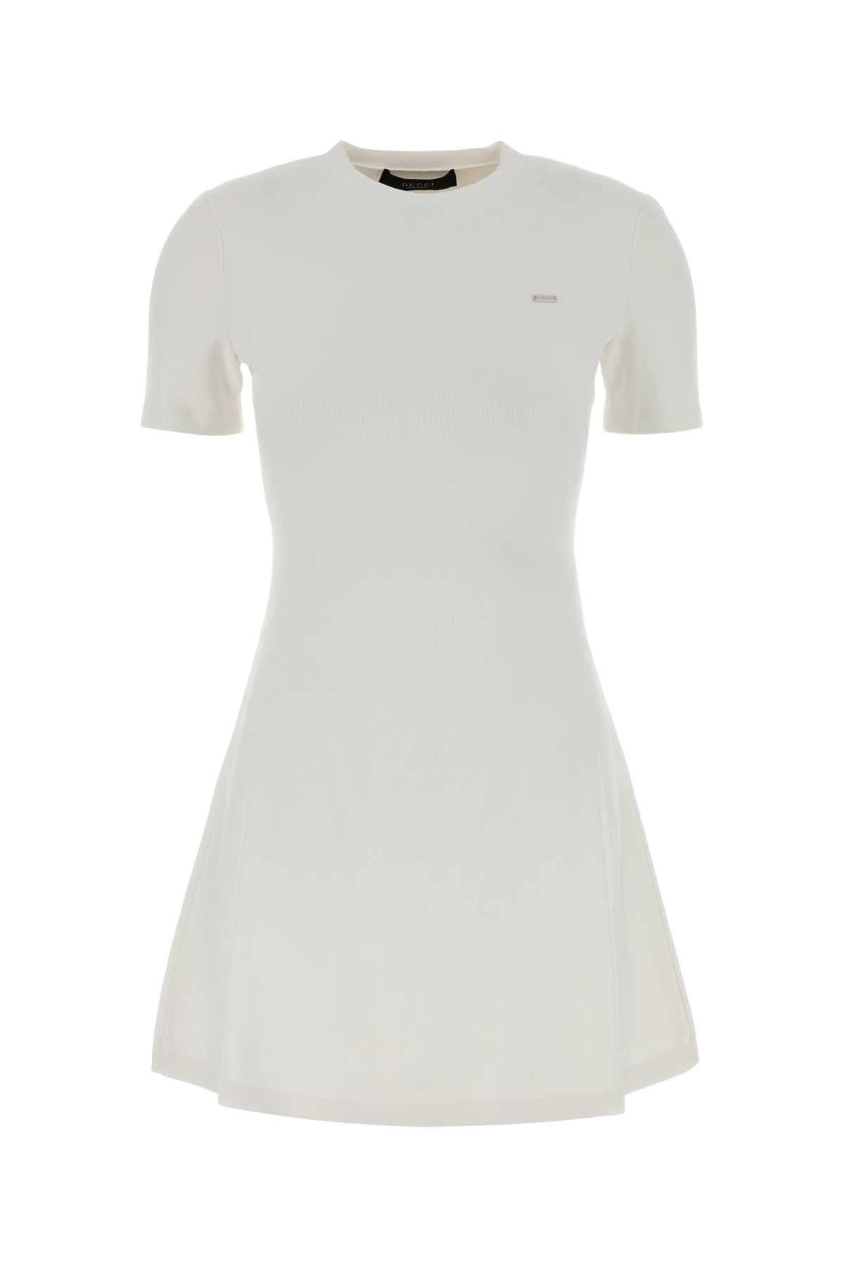 Gucci Women White Knit Mini Dress GUCCI