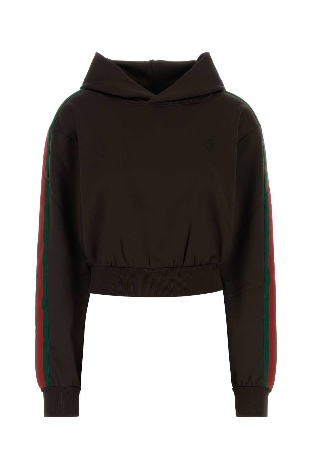 Gucci Women Dark Brown Stretch Jersey Sweatshirt GUCCI
