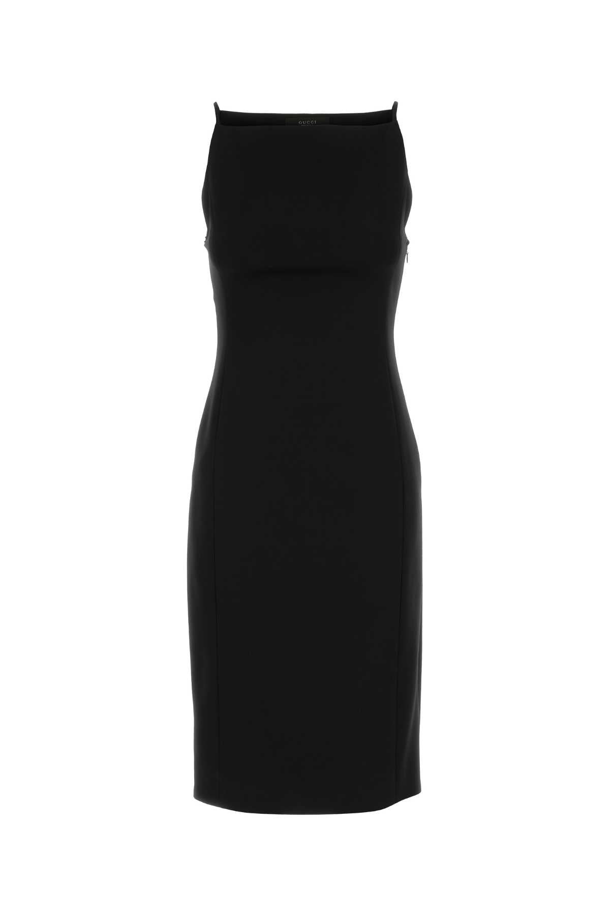 Gucci Women Black Stretch Wool Dress GUCCI