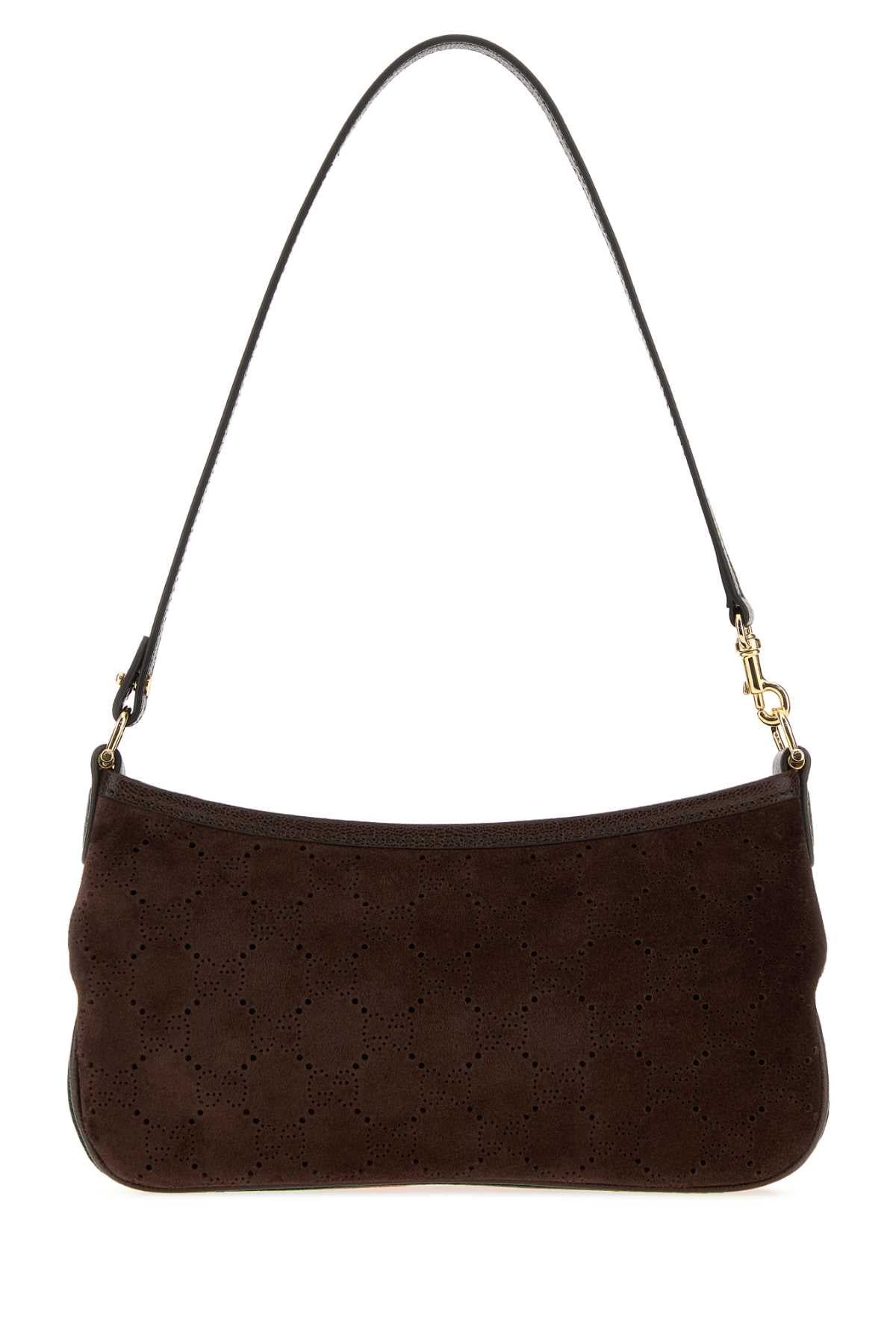 Gucci Women Brown Suede Shoulder Bag GUCCI
