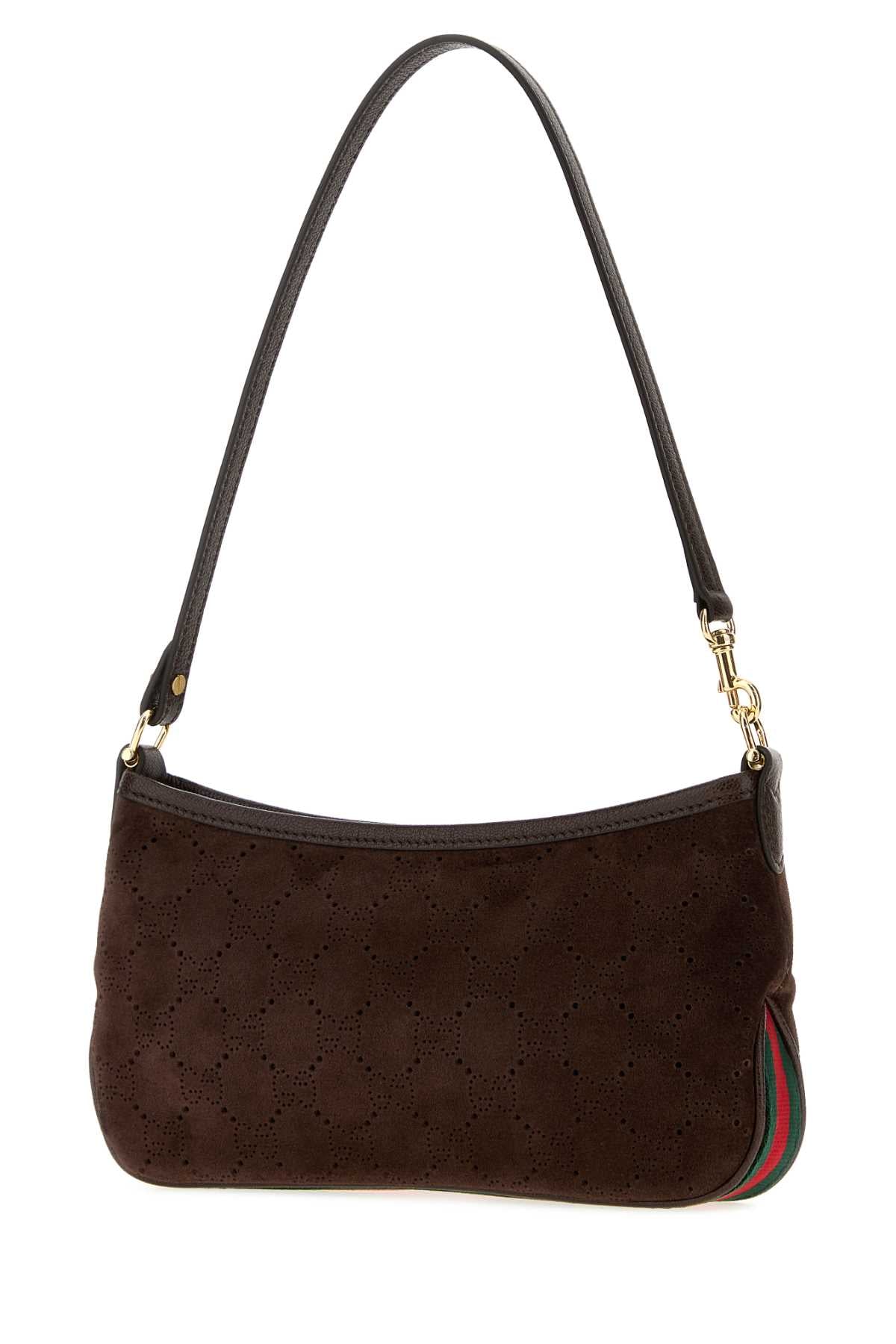 Gucci Women Brown Suede Shoulder Bag GUCCI