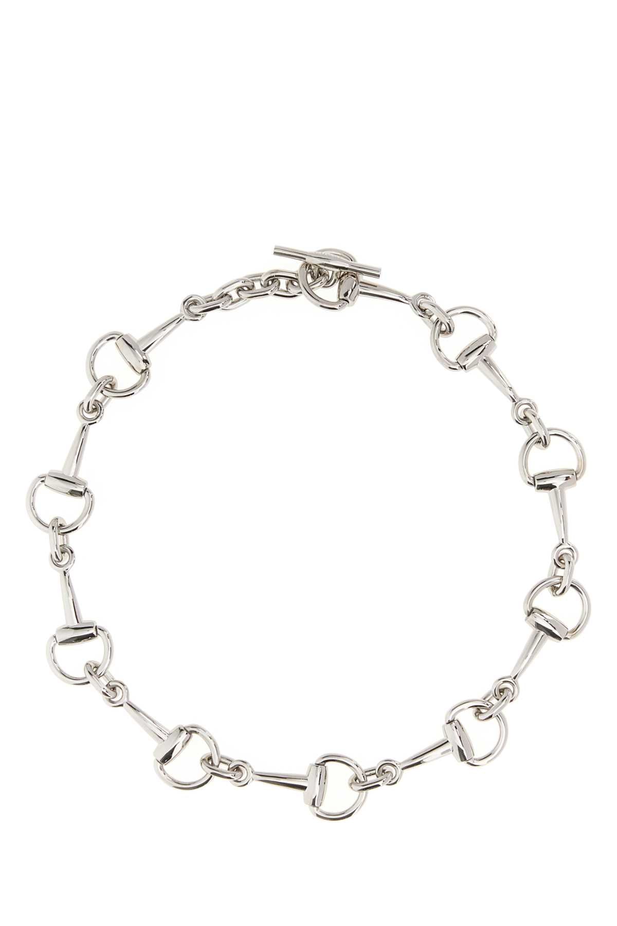 Gucci Women Silver Metal Horsebit Necklace GUCCI