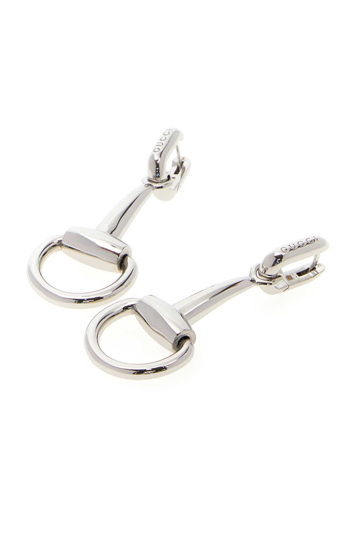Gucci Women Silver Metal Horsebit Earrings GUCCI