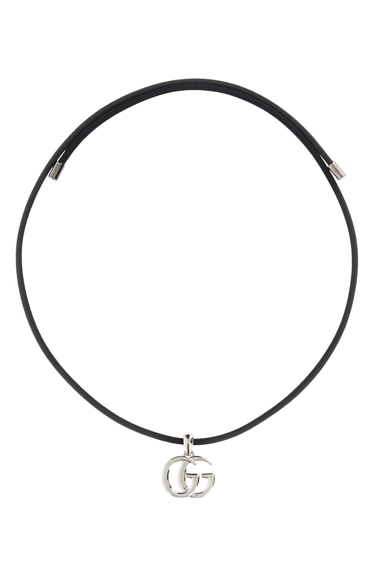 Gucci Women Black Fabric Gg Marmont Necklace GUCCI