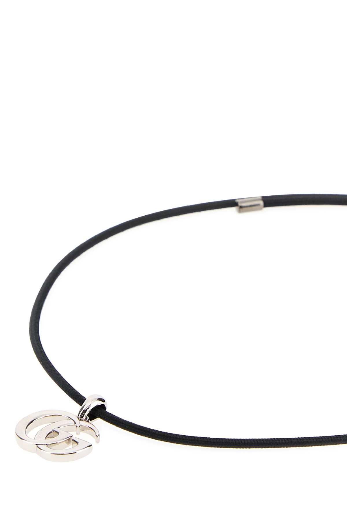 Gucci Women Black Fabric Gg Marmont Necklace GUCCI