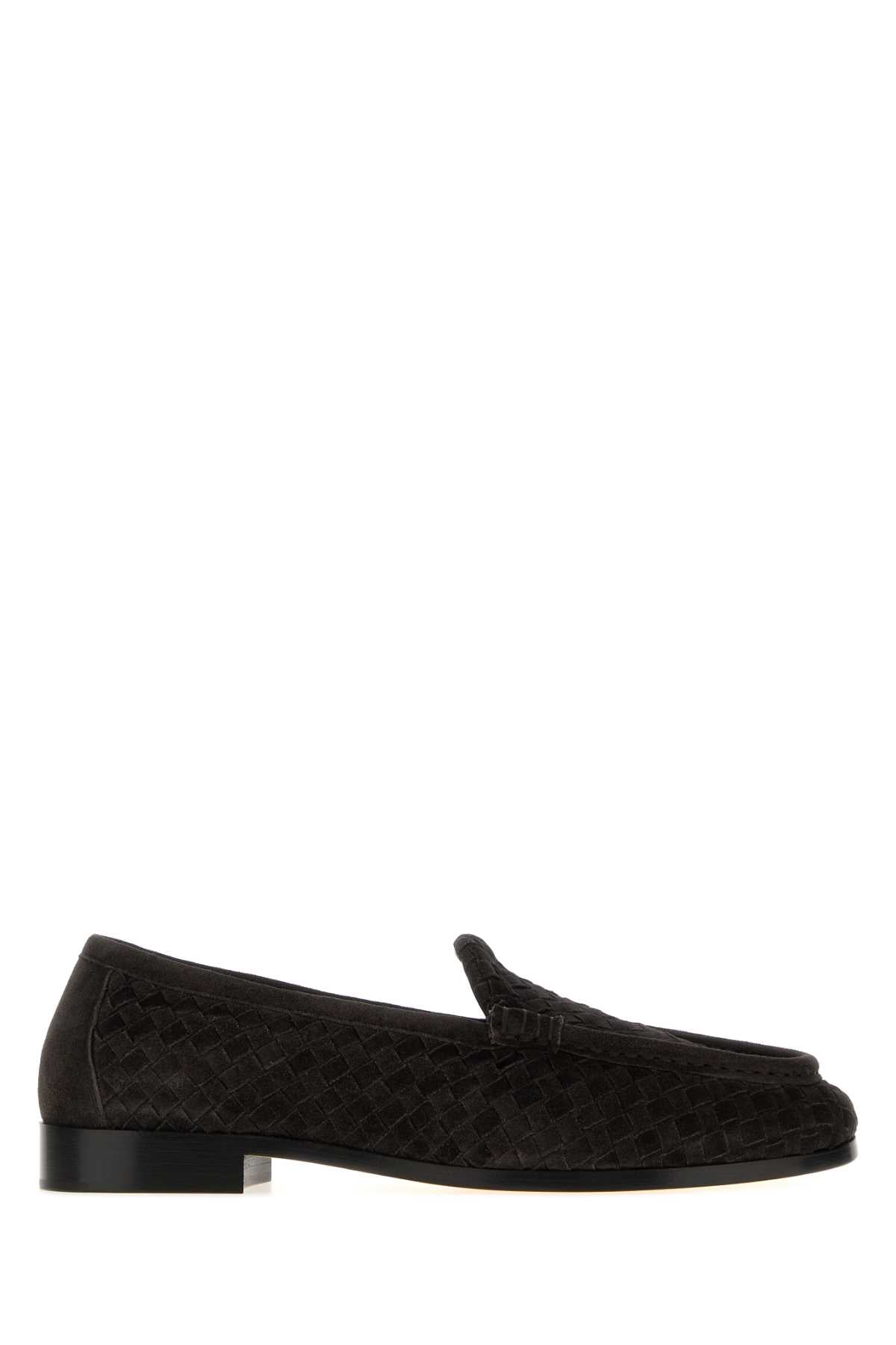 Bottega Veneta Men Dark Brown Suede Silenzio Loafers BOTTEGA VENETA