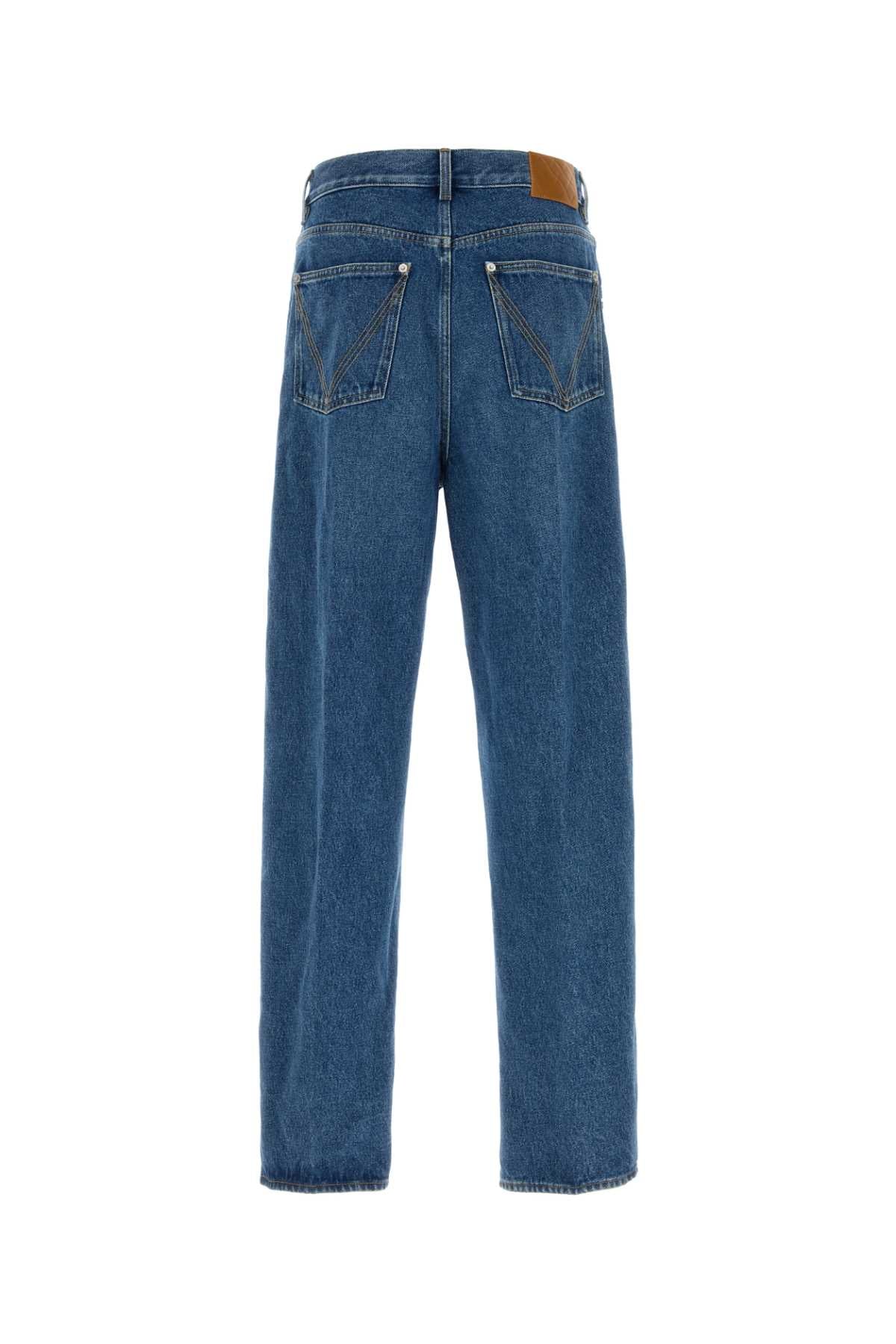 Bottega Veneta Men Denim Con Gamba Morbida E Dettaglio In Pelle Sul B BOTTEGA VENETA