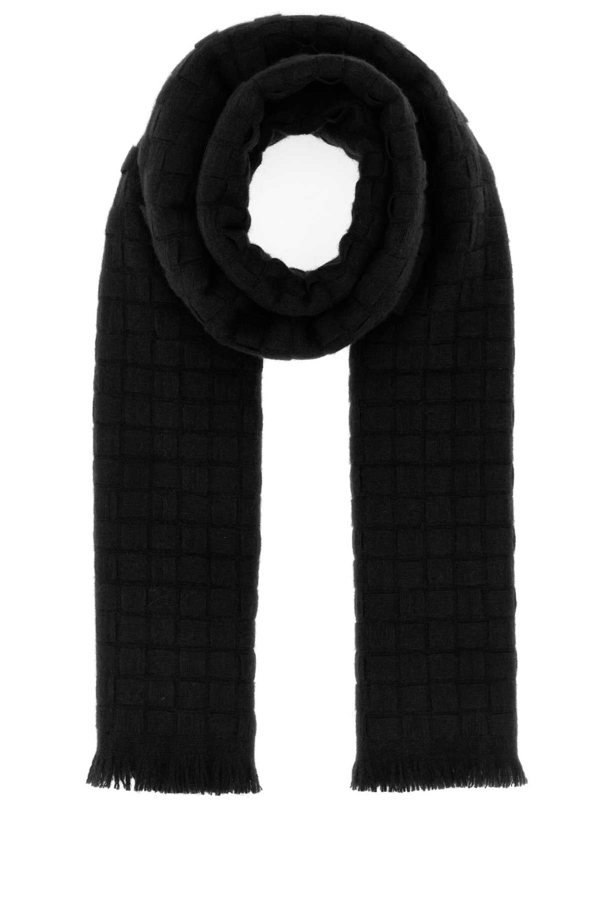 Bottega Veneta Men Black Cashmere Scarf BOTTEGA VENETA