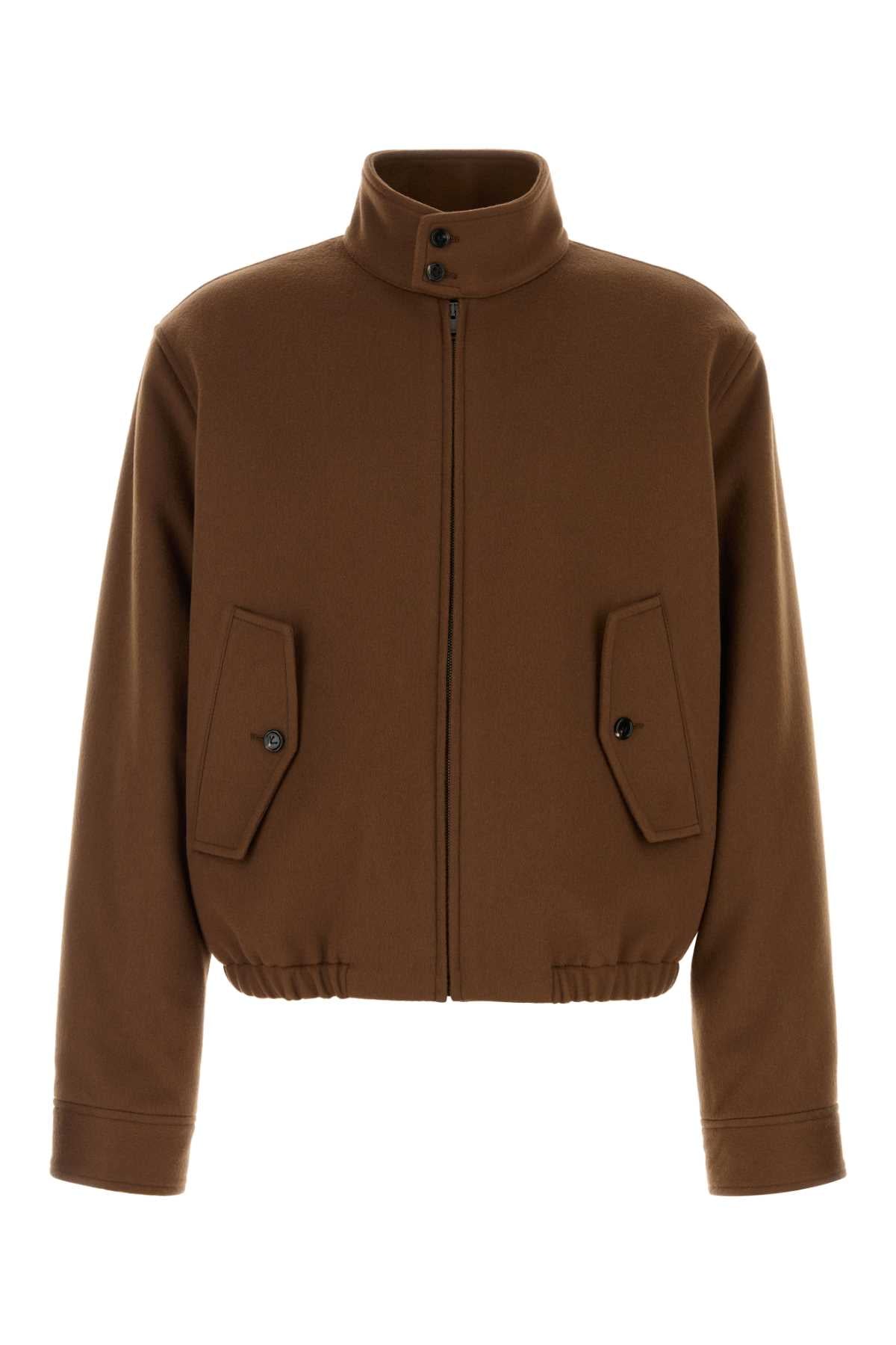 Bottega Veneta Men Brown Wool Blend Jacket BOTTEGA VENETA
