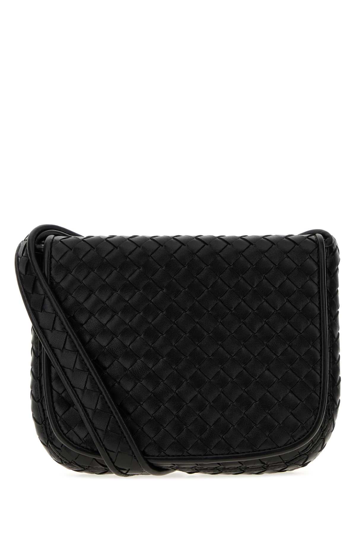Bottega Veneta Men Black Leather Small Vento Crossbody Bag BOTTEGA VENETA