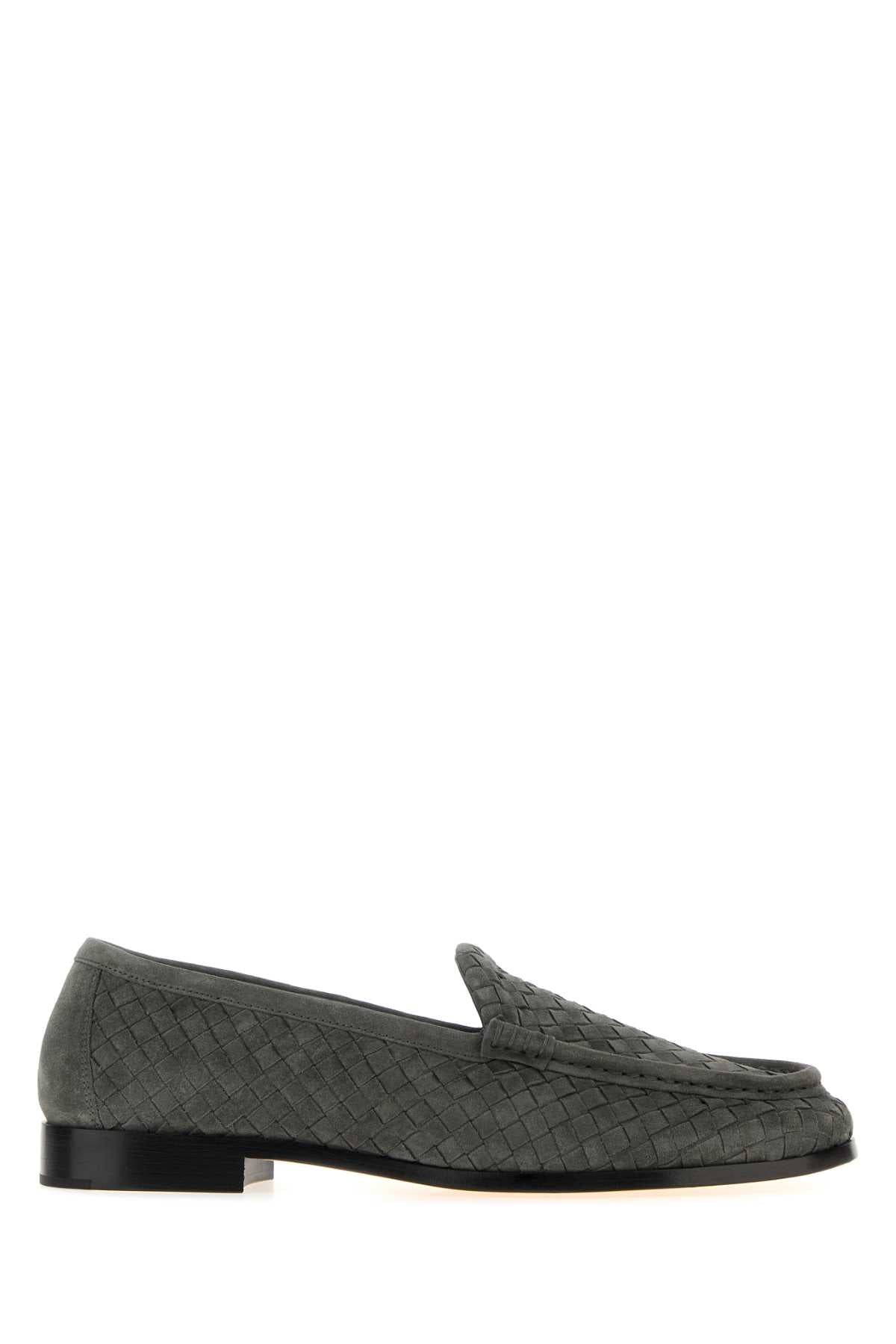 Bottega Veneta Men Grey Suede Silenzio Loafers BOTTEGA VENETA