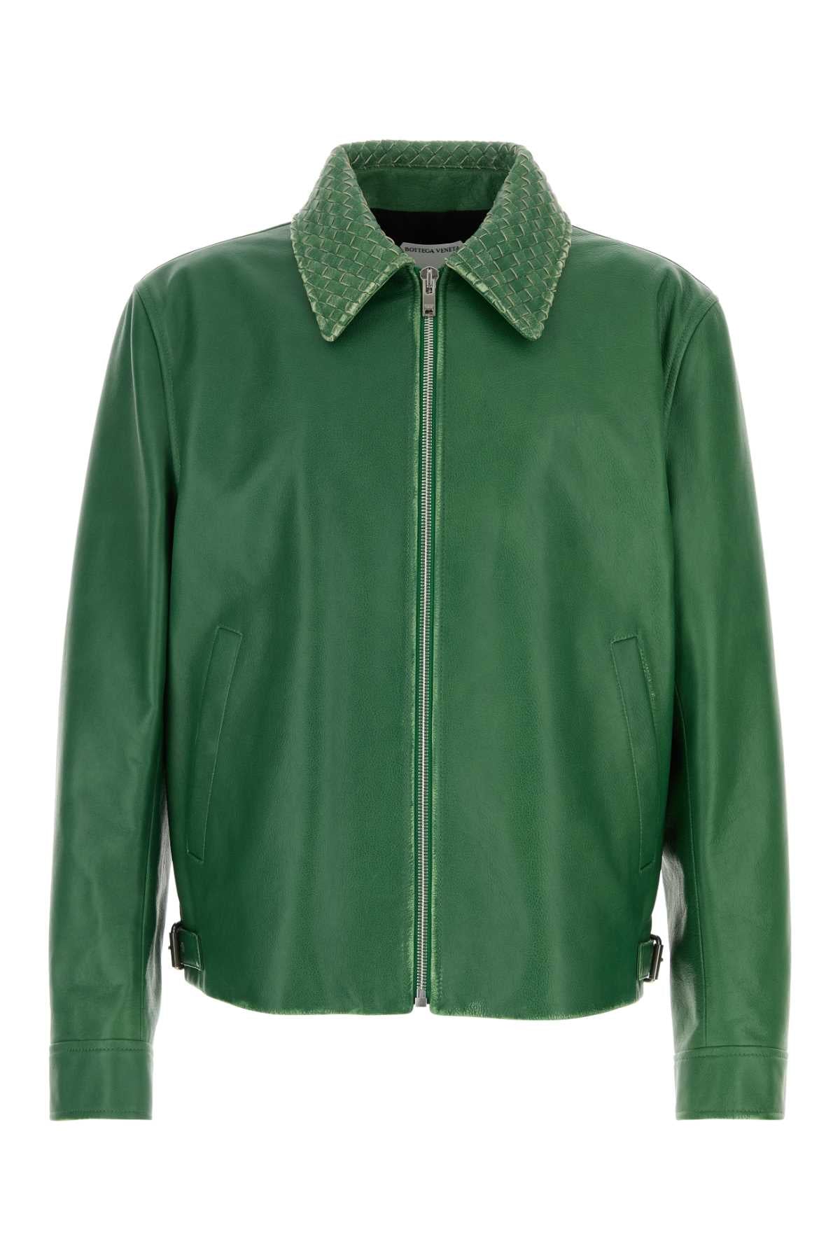 Bottega Veneta Men Blouson In Pelle Verde Vintage Effect BOTTEGA VENETA