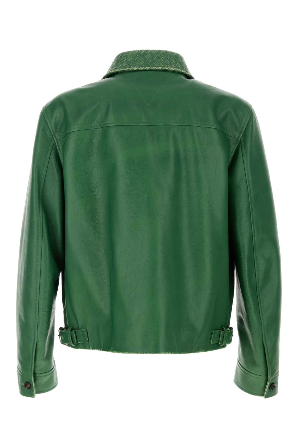 Bottega Veneta Men Blouson In Pelle Verde Vintage Effect BOTTEGA VENETA