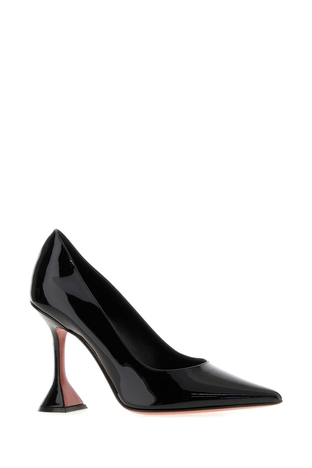 Amina Muaddi Women Black Leather Ami Pumps AMINA MUADDI