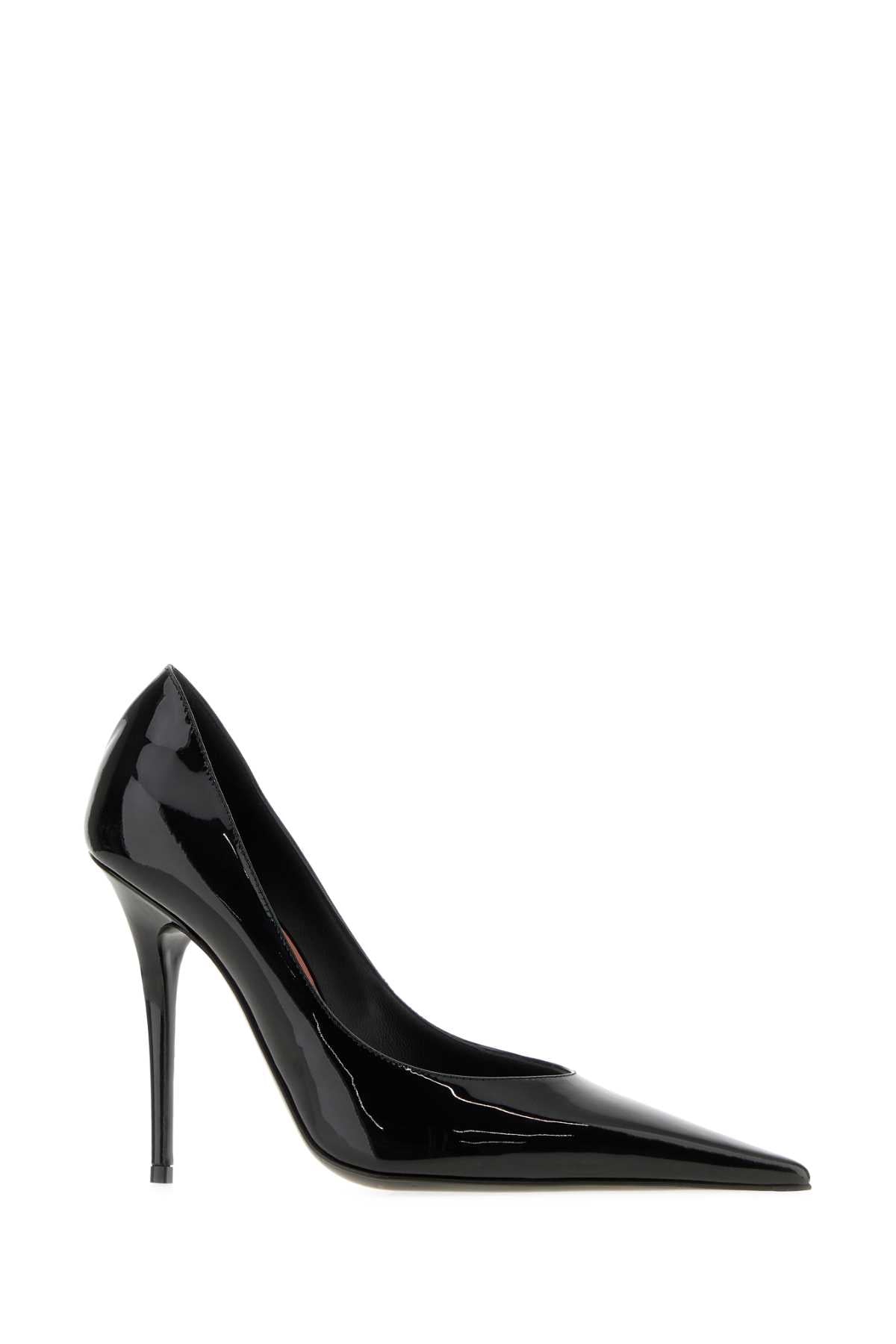 Amina Muaddi Women Black Leather Anok Pumps AMINA MUADDI