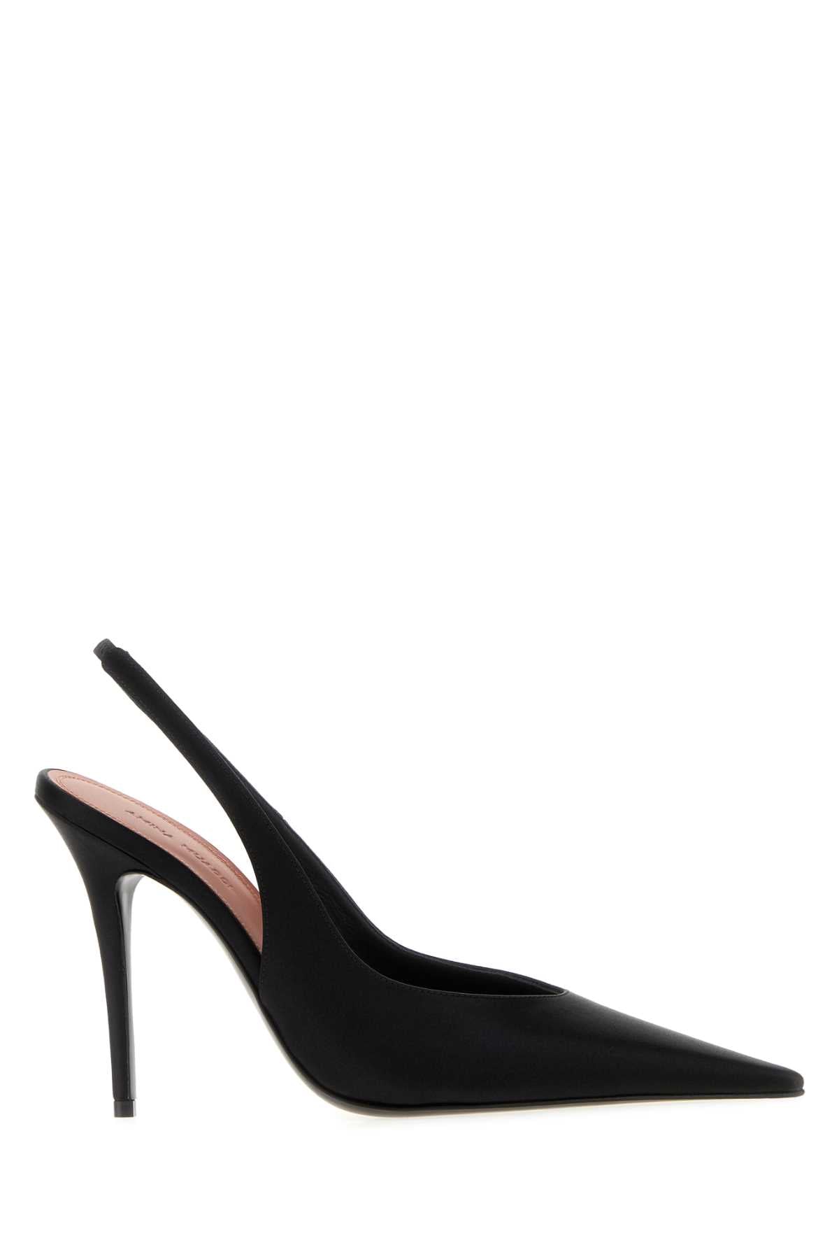 Amina Muaddi Women Black Satin Anok Pumps AMINA MUADDI