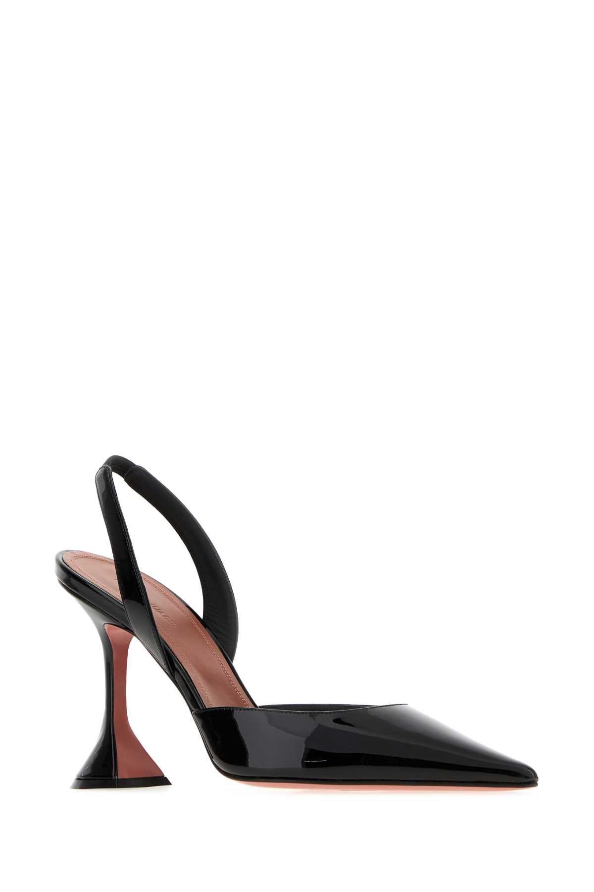 Amina Muaddi Women Black Leather Holli Pumps AMINA MUADDI