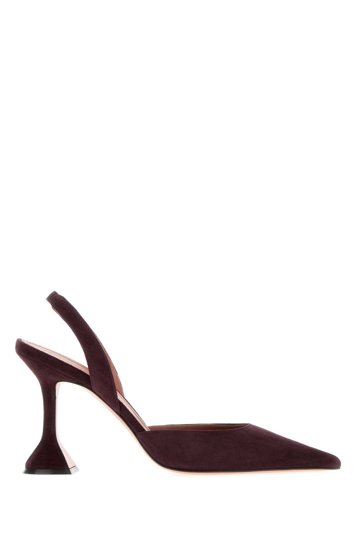 Amina Muaddi Women Aubergine Suede Holli Sling Pumps AMINA MUADDI