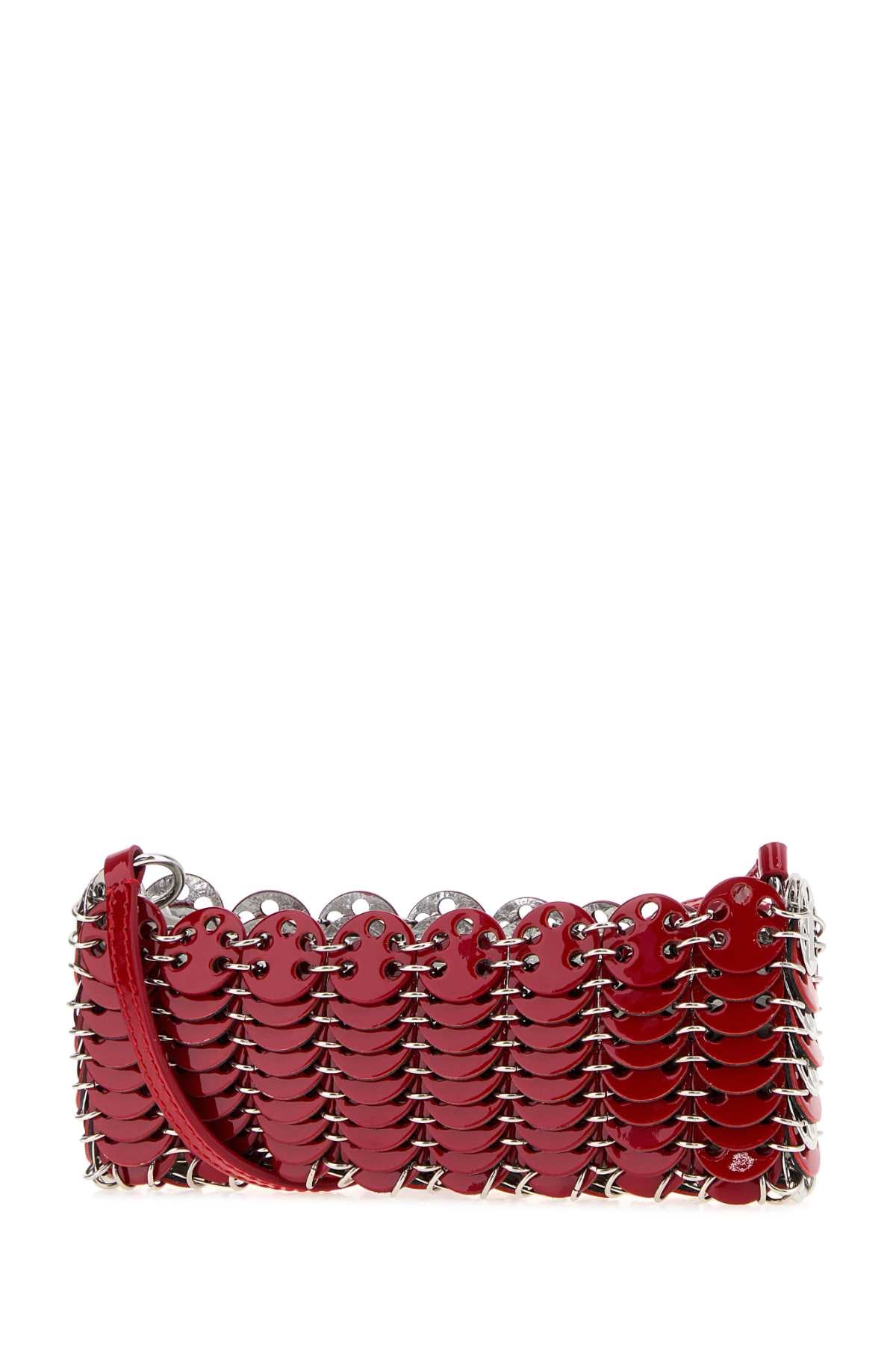 Rabanne Women Red Metal Knit Crossbody Bag PACO RABANNE