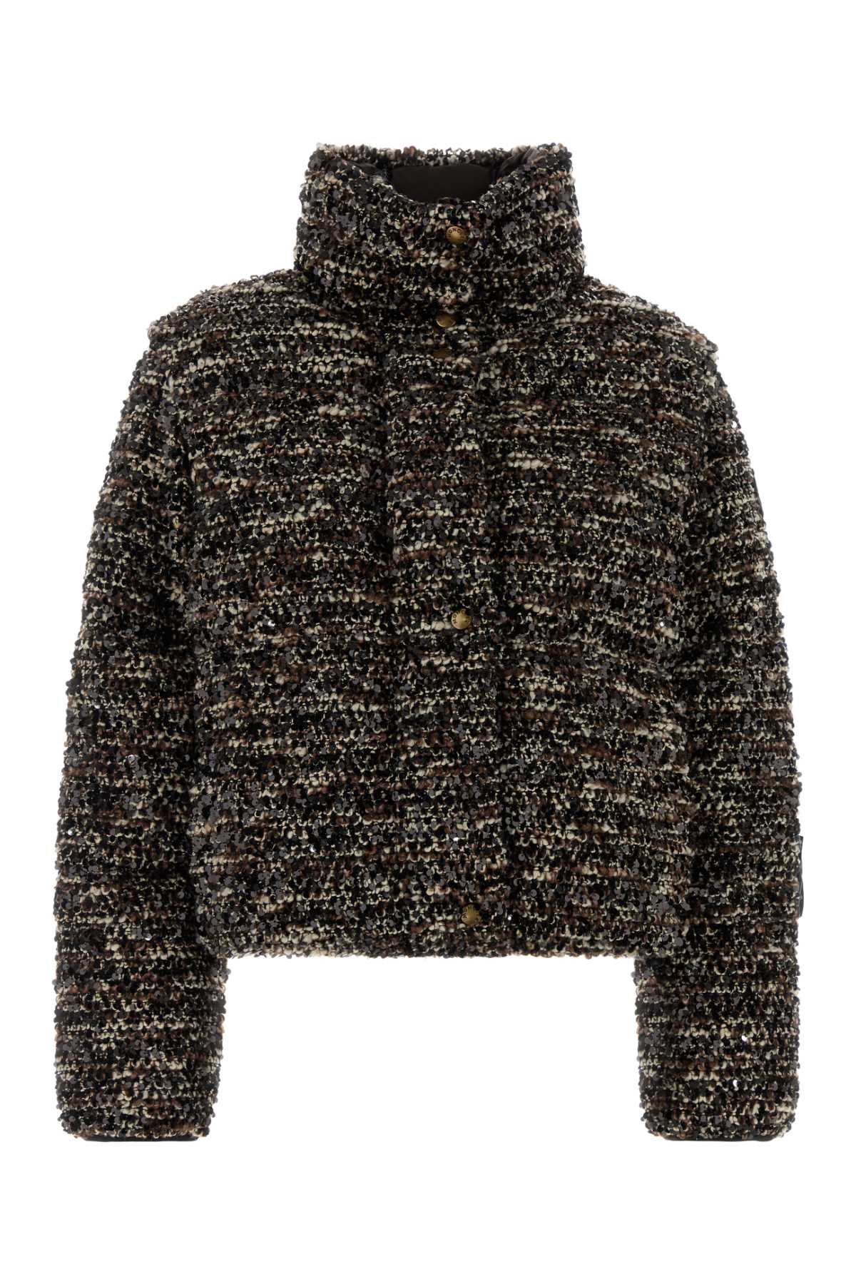 Moncler Women Multicolor Boucle And Nylon Poetique Down Jacket MONCLER