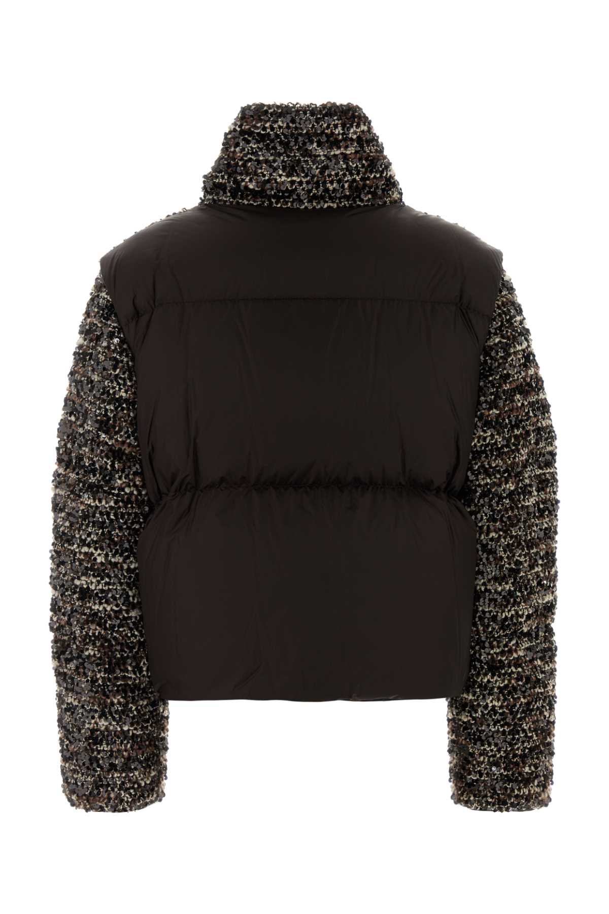 Moncler Women Multicolor Boucle And Nylon Poetique Down Jacket MONCLER