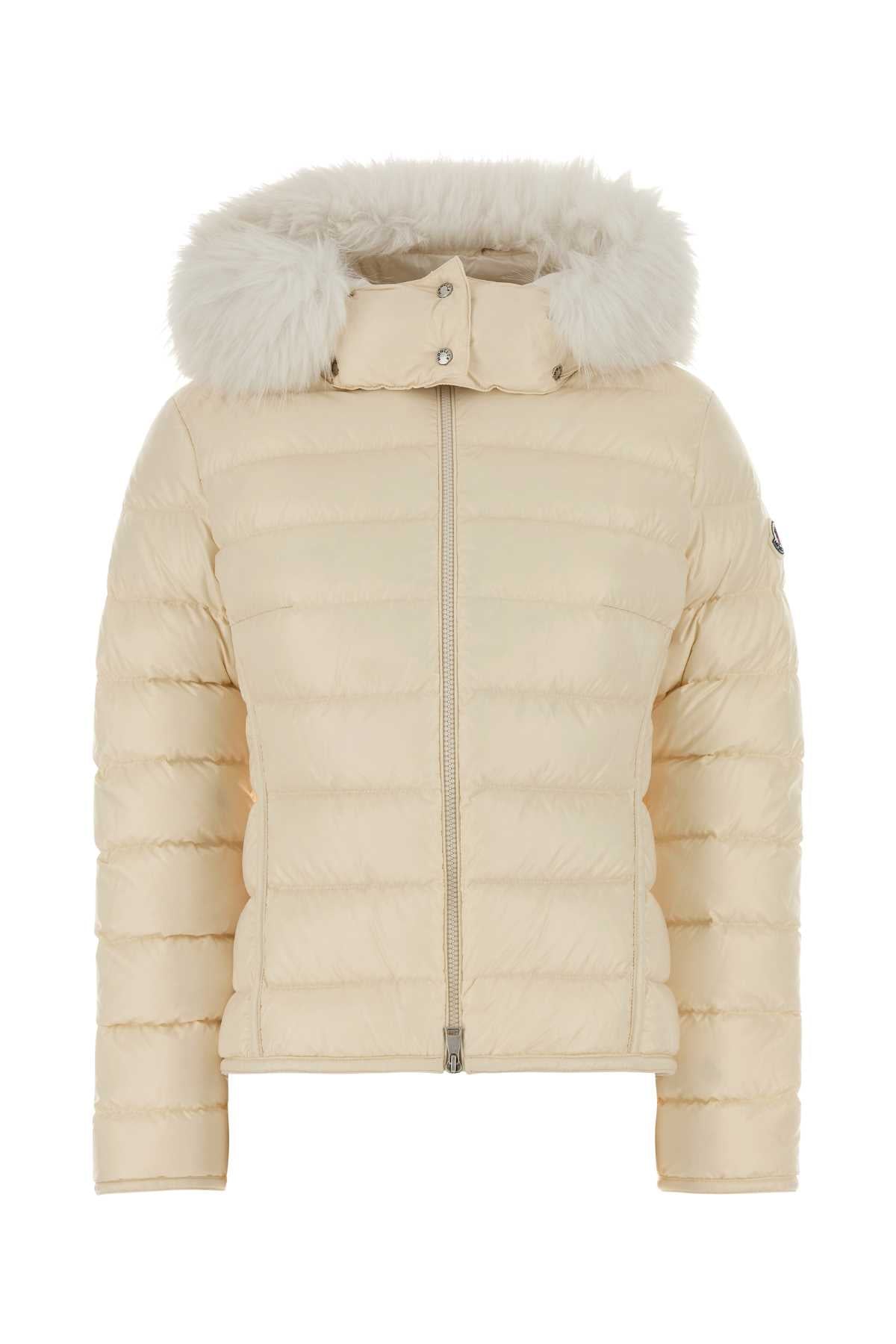 Moncler Women Cream Nylon Badyeffe Down Jacket MONCLER