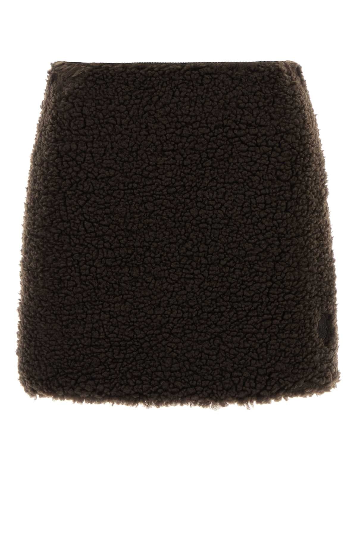 Moncler Women Chocolate Teddy Fabric Minii Skirt MONCLER