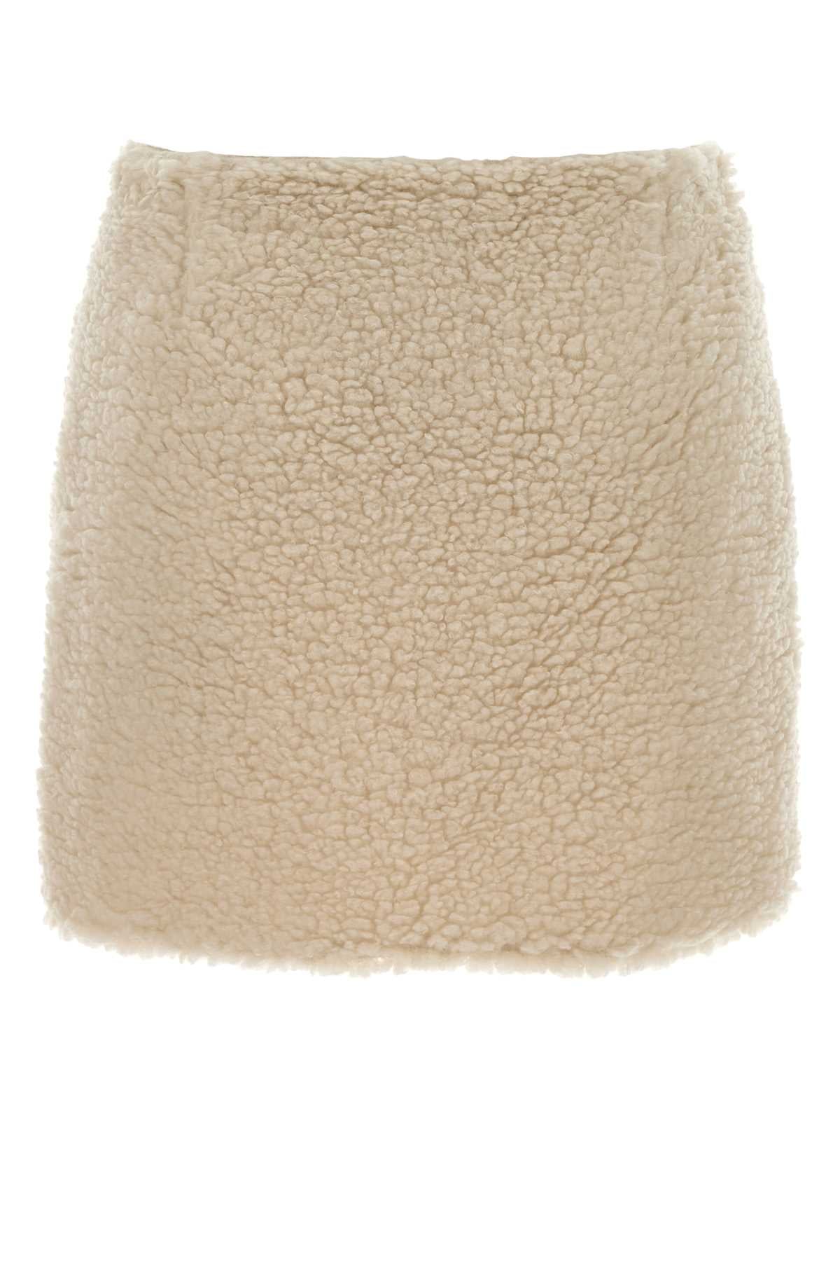 Moncler Women Ivory Teddy Fabric Minii Skirt MONCLER