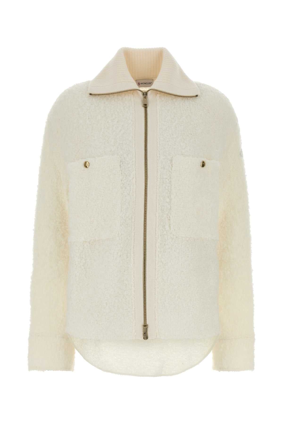 Moncler Women Ivory Boucle Cardigan MONCLER