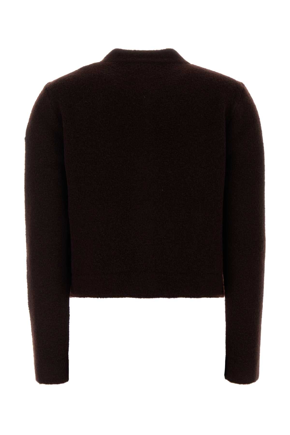 Moncler Women Chocolate Knit And Nylon Cardigan MONCLER