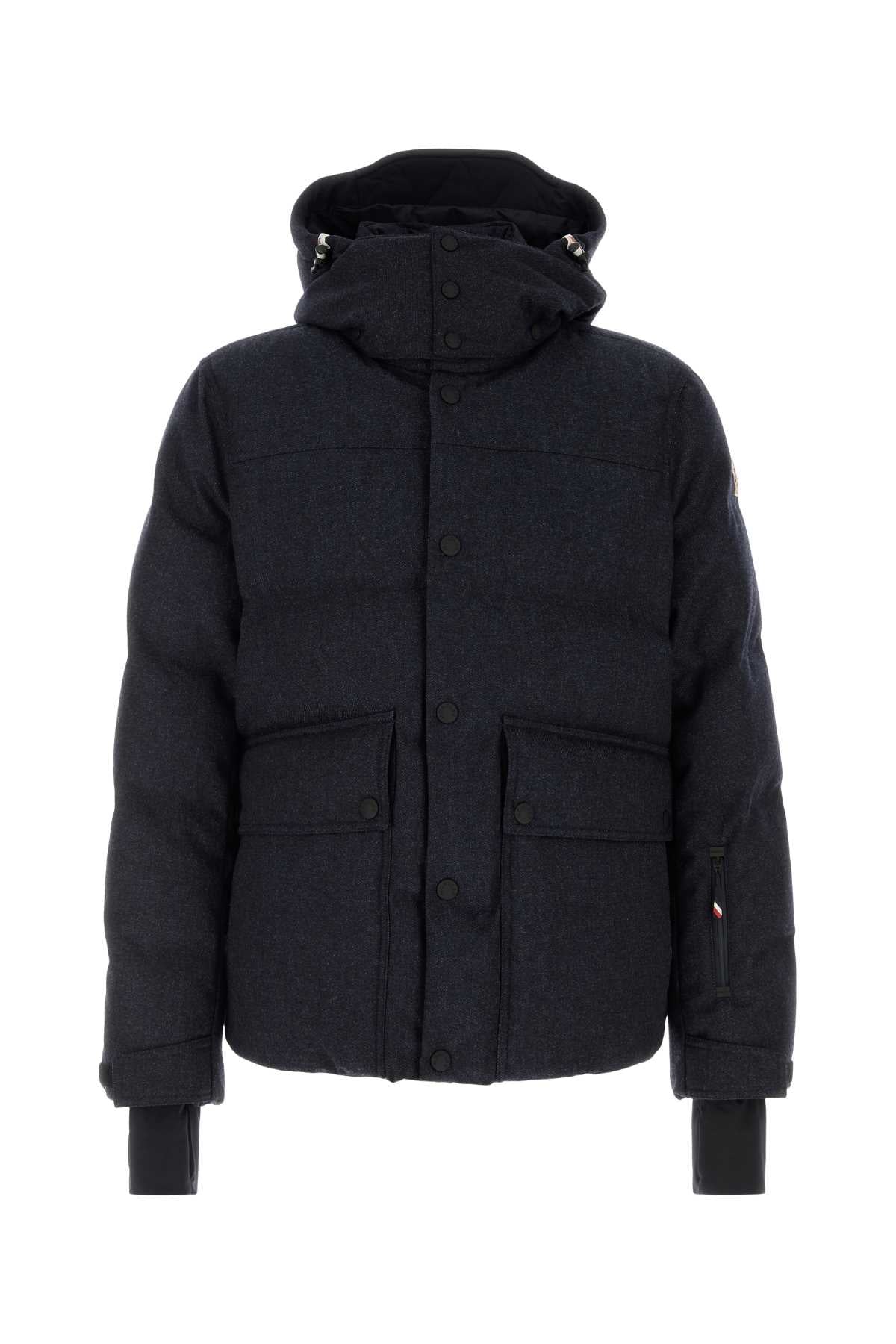 Moncler Grenoble Men Midnight Blue Wool Servance Down Jacket MONCLER GRENOBLE