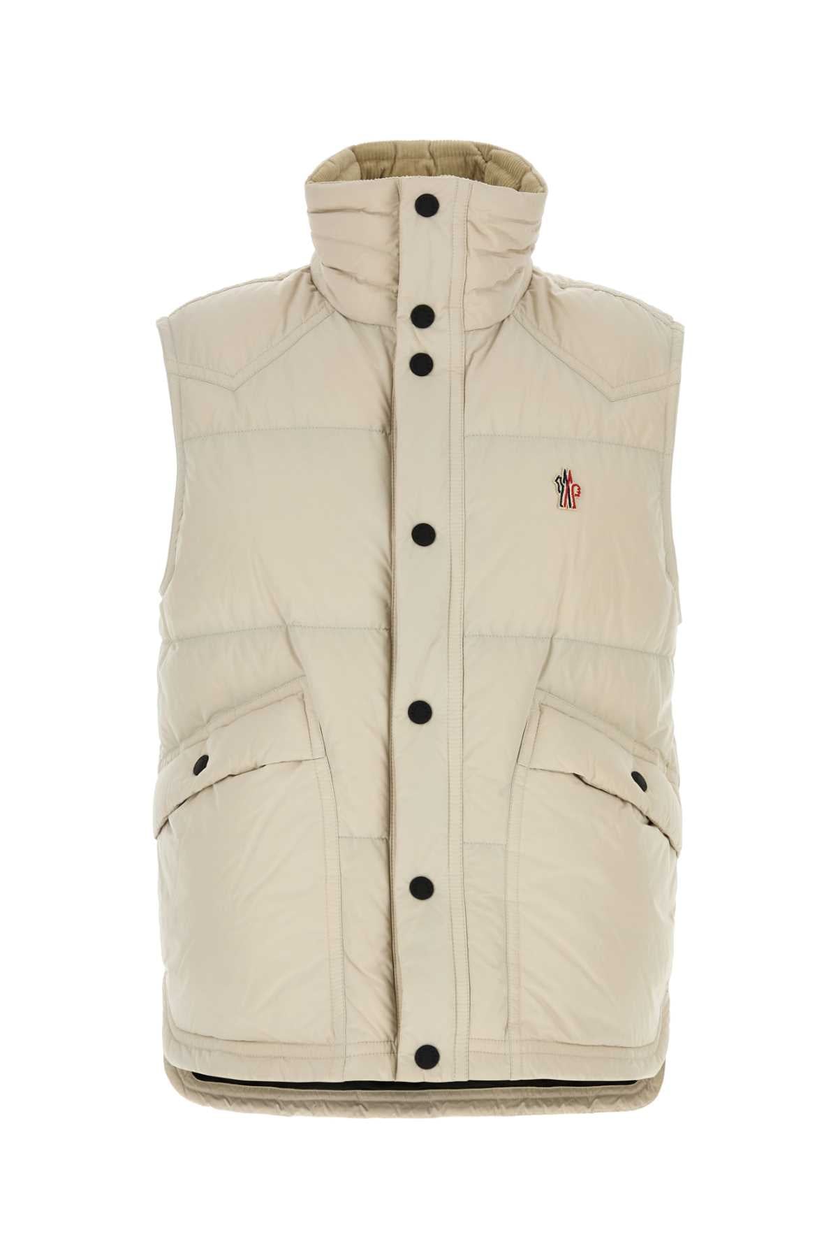 Moncler Grenoble Men Sand Polyester Sleeveless Evans Down Jacket MONCLER GRENOBLE