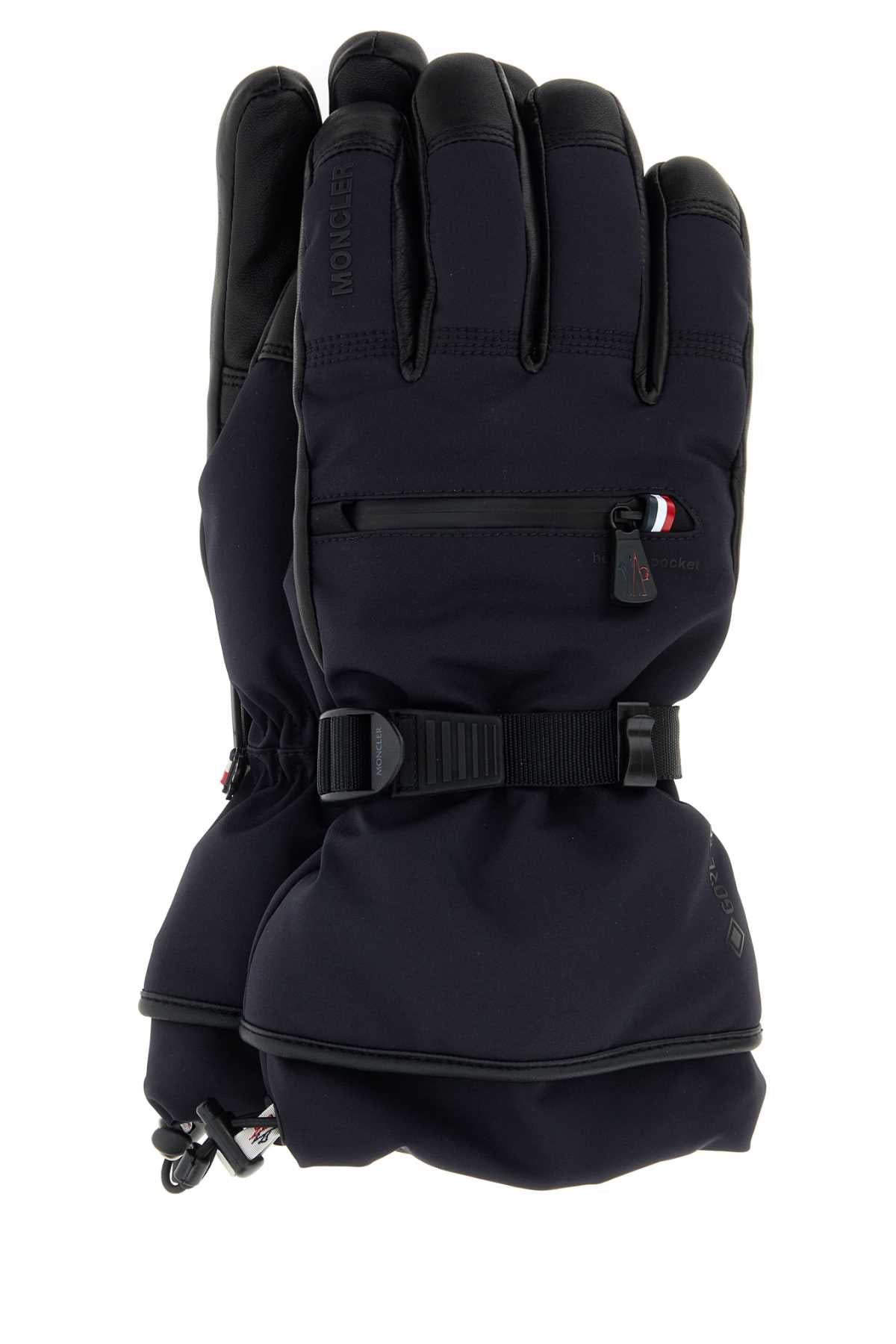 Moncler Grenoble Men Midnight Blue Stretch Nylon Gloves MONCLER GRENOBLE