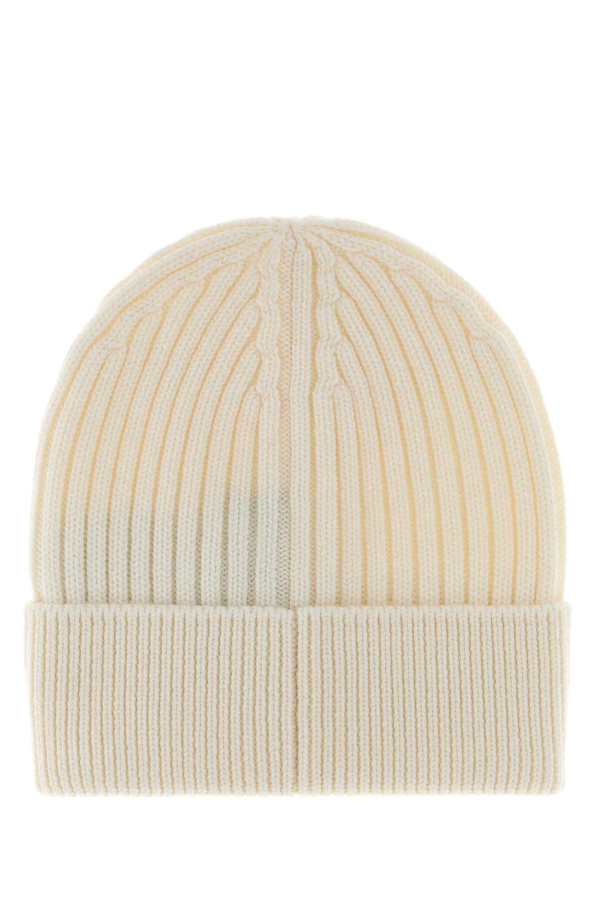 Moncler Grenoble Men Ivory Wool Beanie Hat MONCLER GRENOBLE