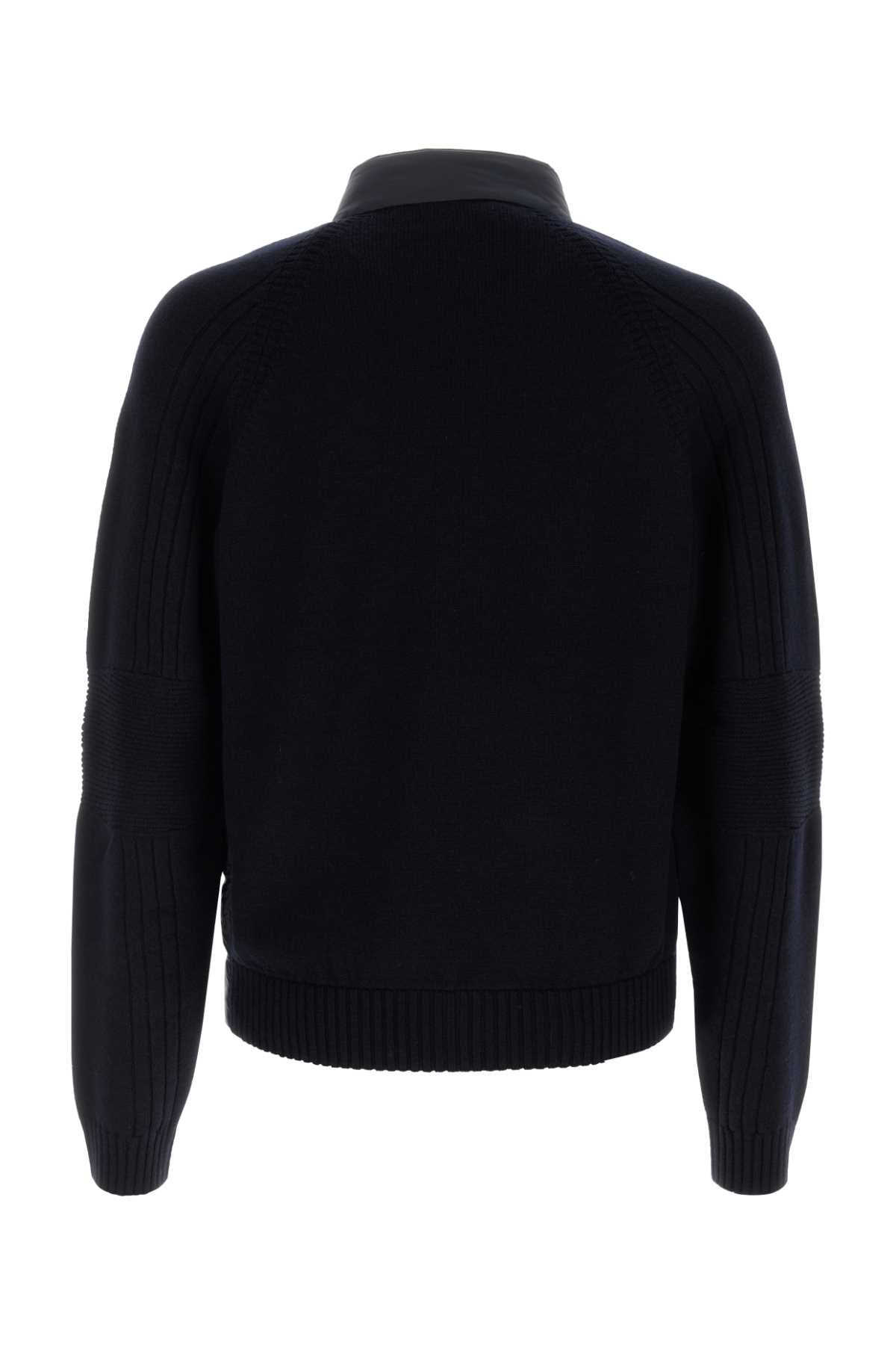 Moncler Grenoble Men Midnight Blue Wool Blend Jacket MONCLER GRENOBLE