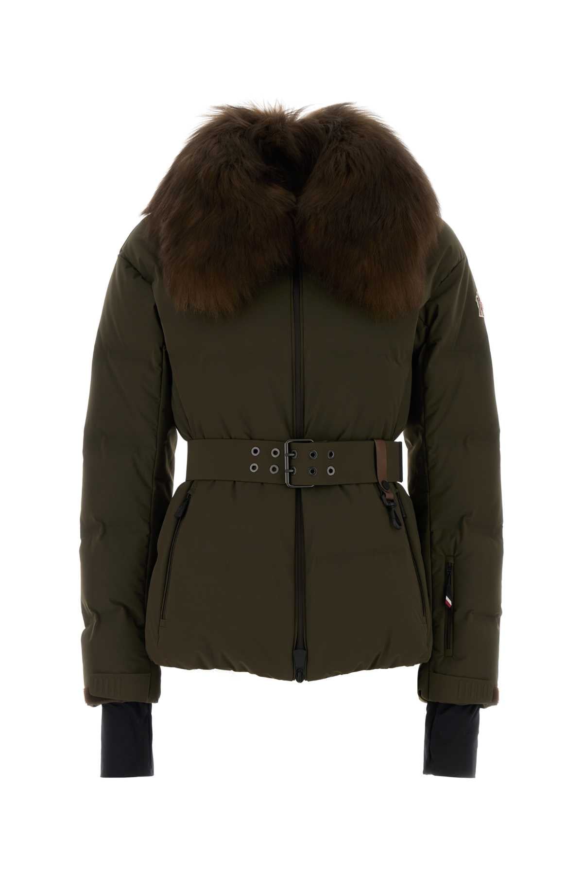 Moncler Grenoble Women Khaki Stretch Nylon Sioule Down Jacket MONCLER GRENOBLE
