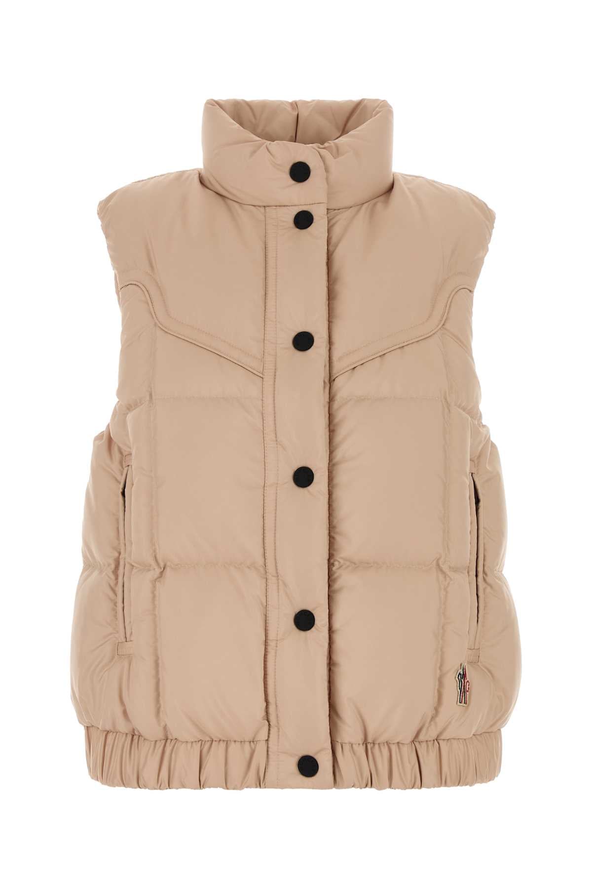 Moncler Grenoble Women Powder Pink Polyester Doucy Sleeveless Down Jacket MONCLER GRENOBLE