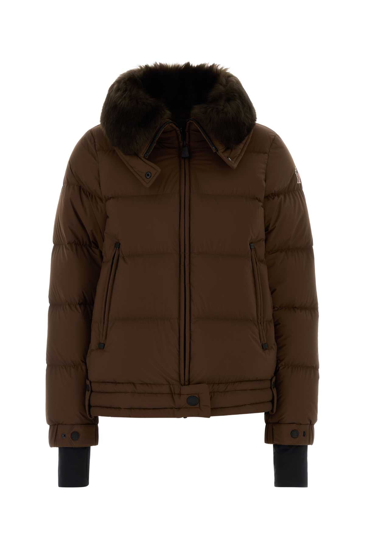 Moncler Grenoble Women Brown Nylon Arabbas Down Jacket MONCLER GRENOBLE