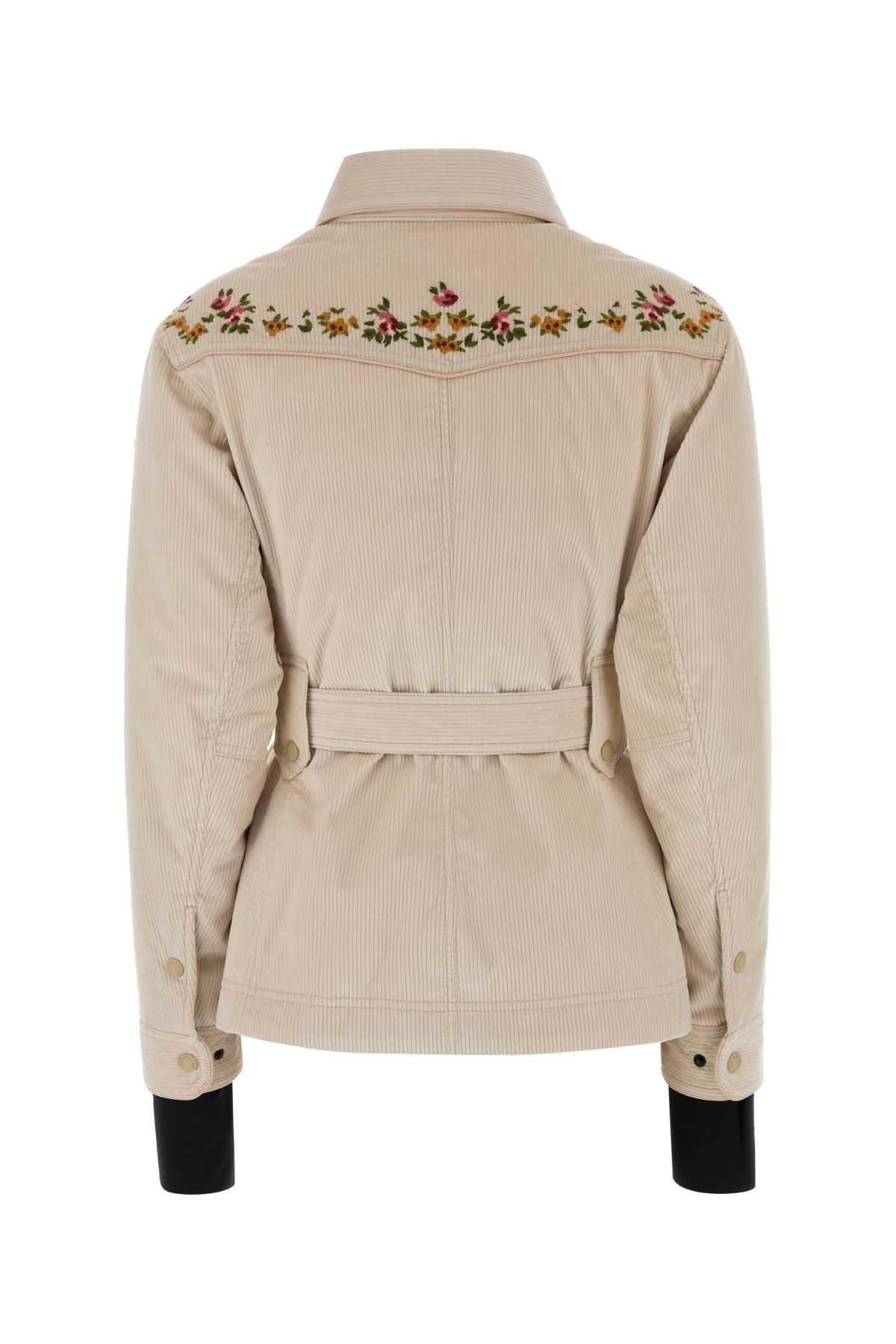 Moncler Grenoble Women Sand Corduroy Olenne Down Jacket MONCLER GRENOBLE