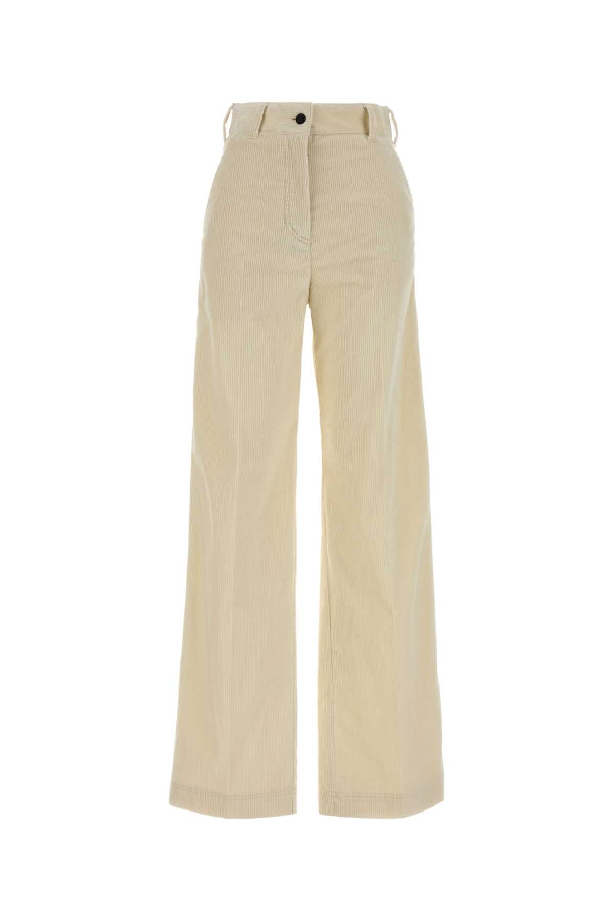 Moncler Grenoble Women Ivory Stretch Velvet Pant MONCLER GRENOBLE