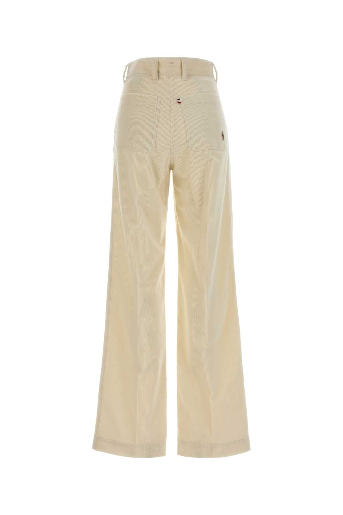 Moncler Grenoble Women Ivory Stretch Velvet Pant MONCLER GRENOBLE
