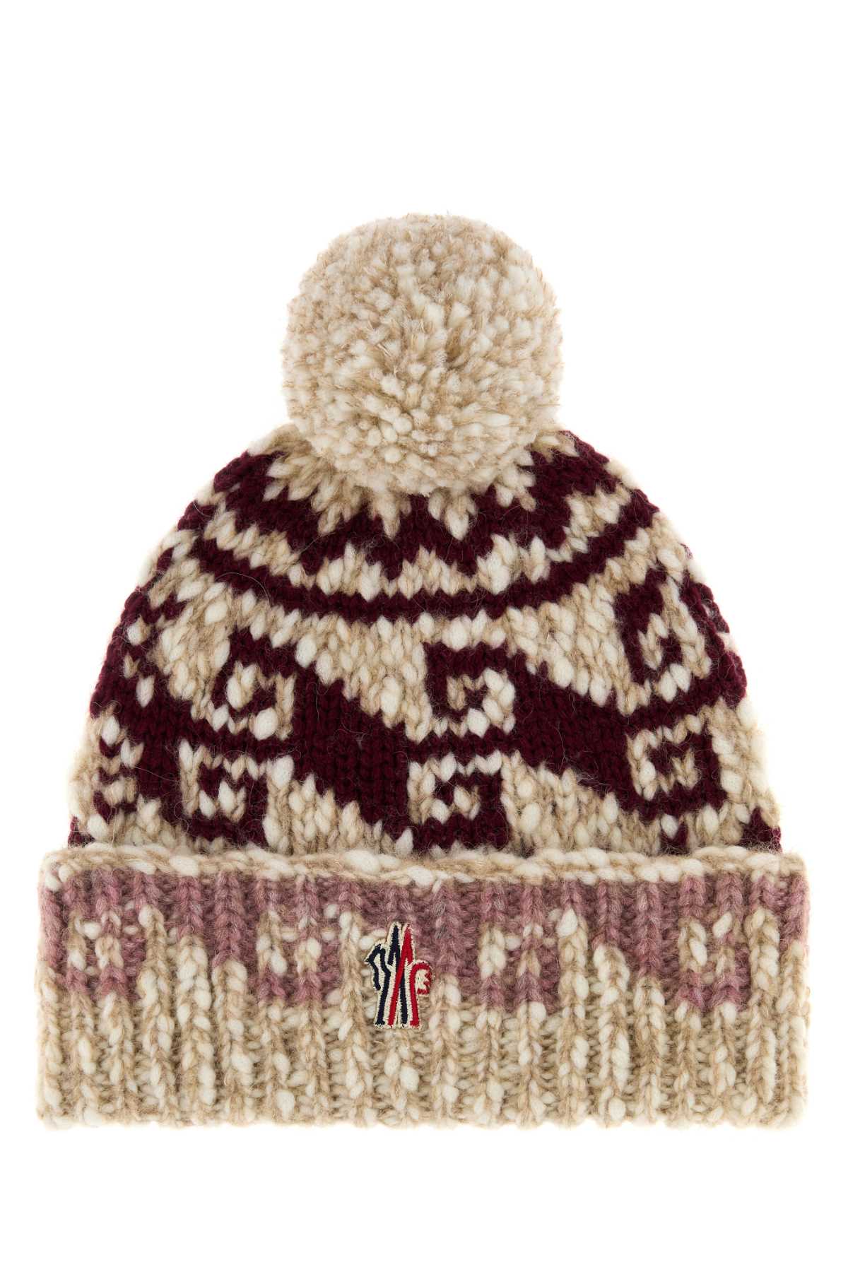 Moncler Grenoble Women Embroidered Wool Blend Beanie Hat MONCLER GRENOBLE