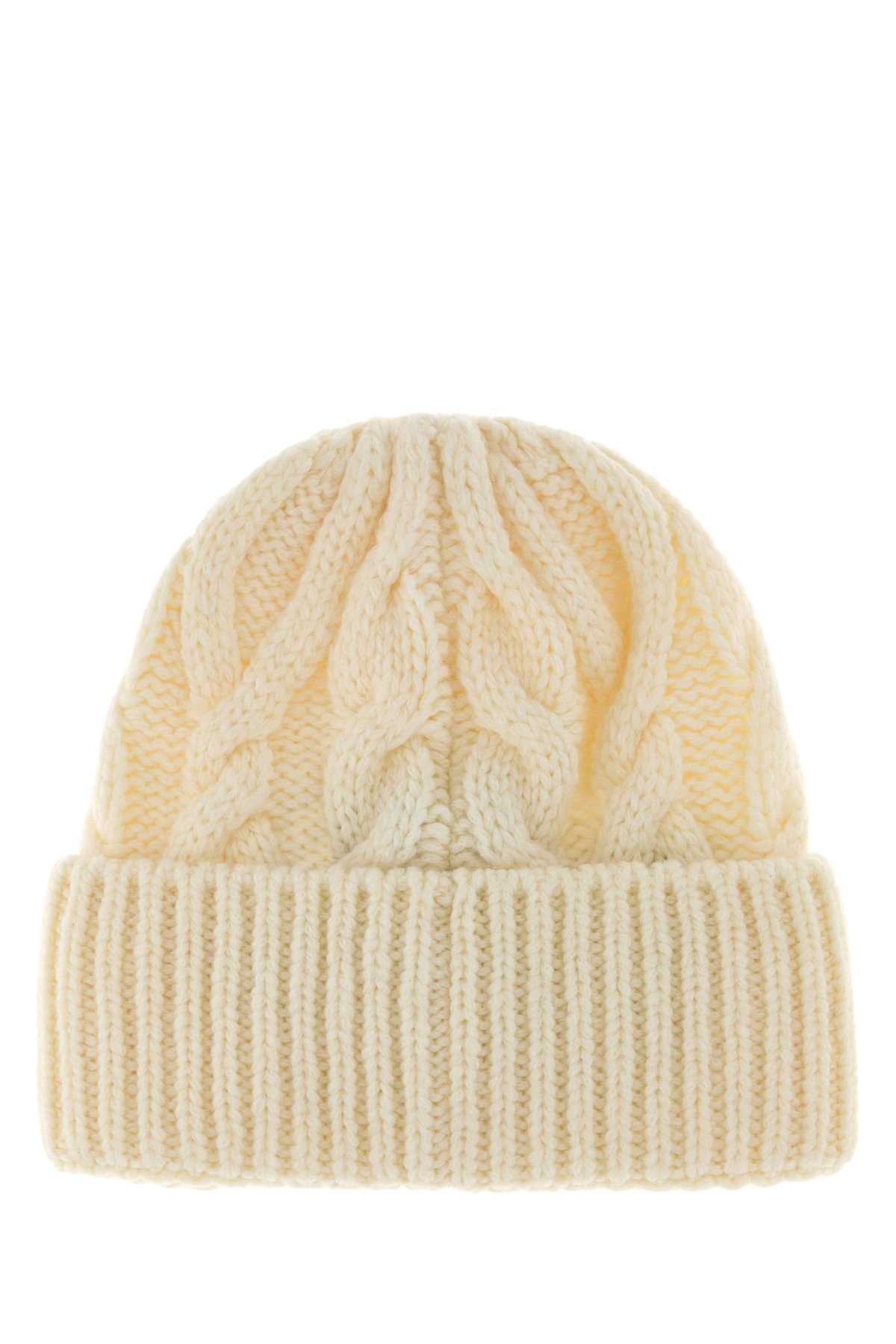 Moncler Grenoble Women Ivory Wool Blend Beanie Hat MONCLER GRENOBLE