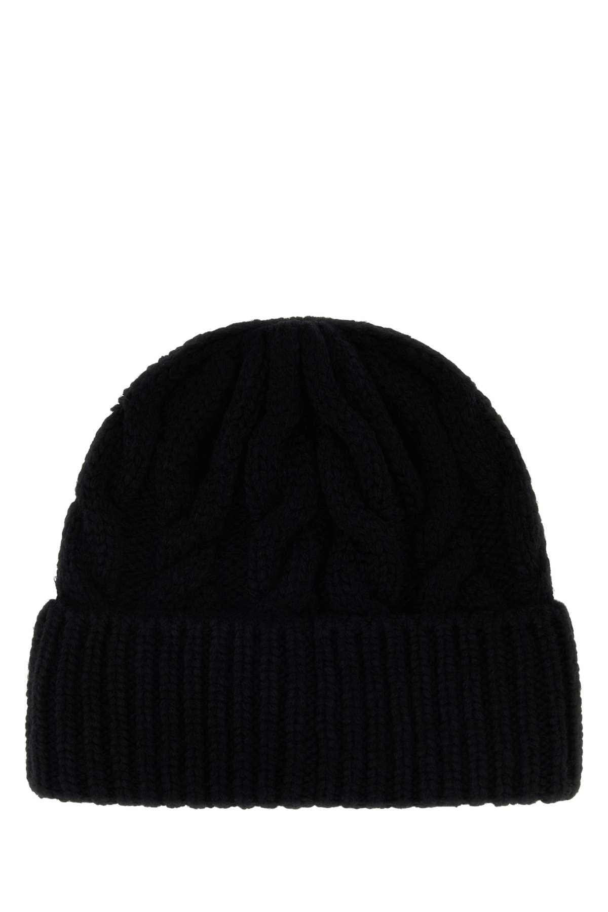 Moncler Grenoble Women Black Wool Blend Beanie Hat MONCLER GRENOBLE