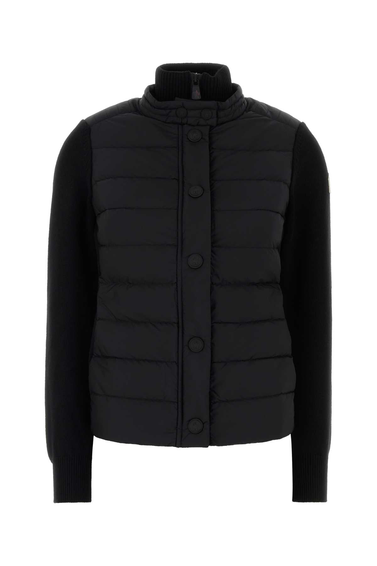 Moncler Grenoble Women Black Nylon And Knit Cardigan MONCLER GRENOBLE