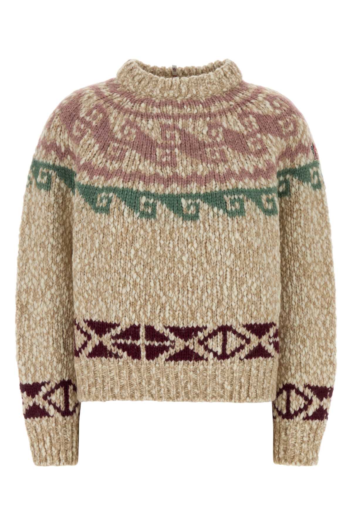 Moncler Grenoble Women Embroidered Wool Blend Sweater MONCLER GRENOBLE