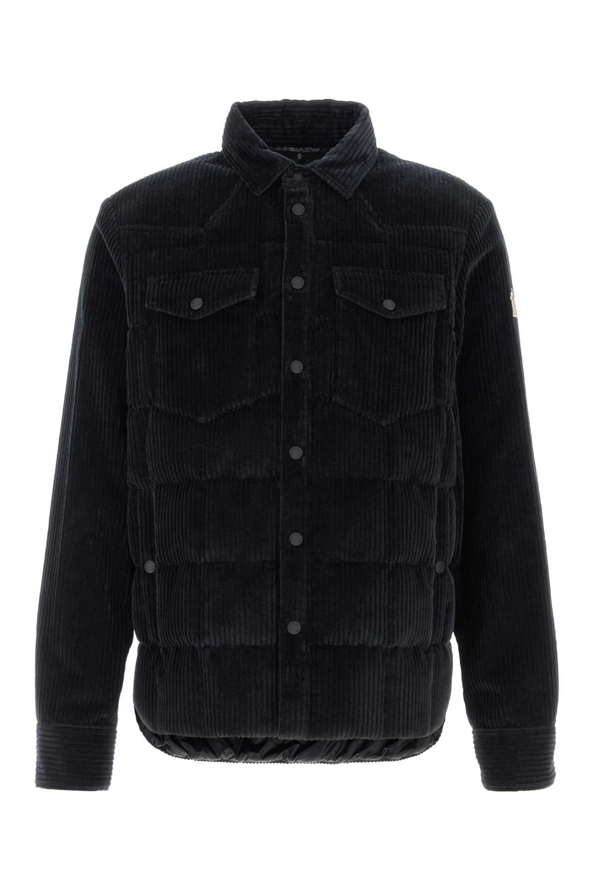 Moncler Grenoble Men Midnight Blue Stretch Corduroy Gelt Down Jacket MONCLER GRENOBLE